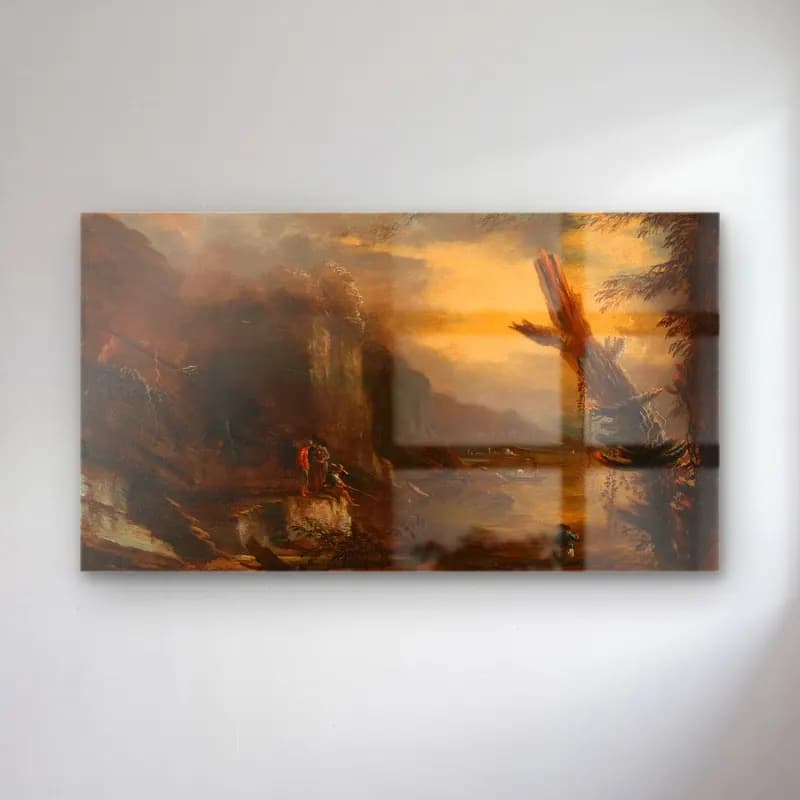 Salvator Rosa – Figures fishing in a rocky coastal landscape cam tablo — Salvator Rosa – Figures fishing in a rocky coastal landscape — yağlı boya mitolojik sahne