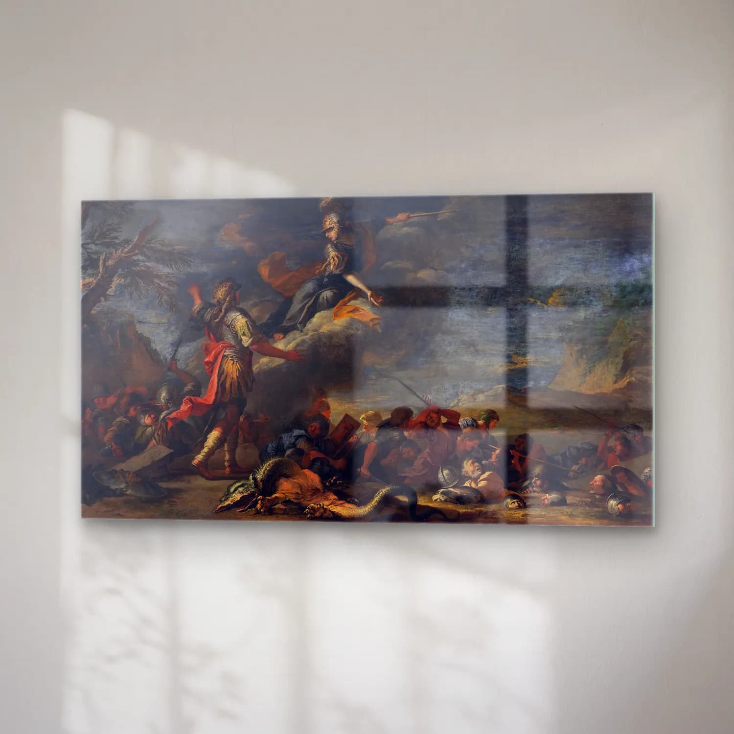 Salvator Rosa – The Founding of Thebes cam tablo — sağ açıdan görünüm