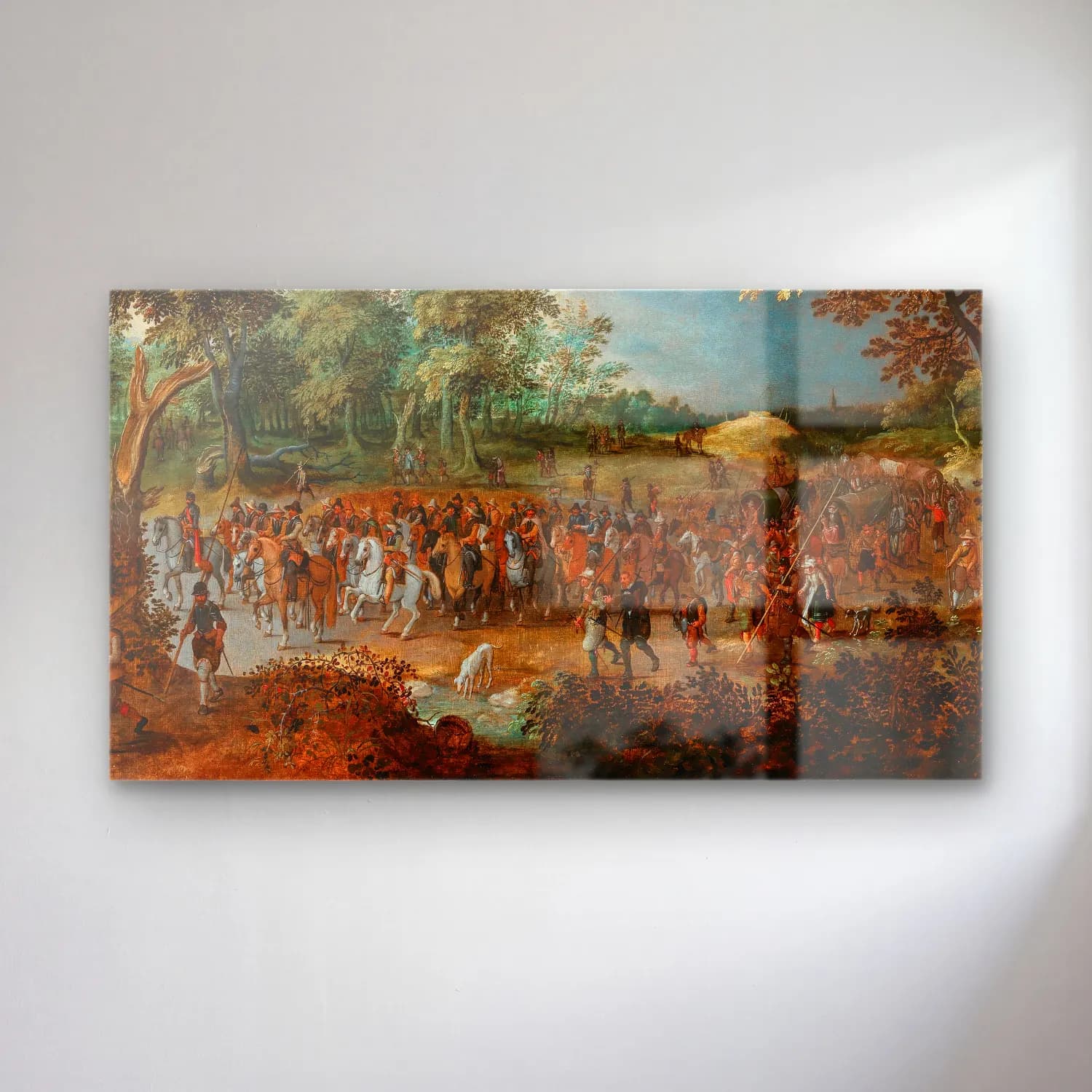 Sebastian Vrancx – A procession of soldiers on horseback at the entrance of a… cam tablo — Sebastian Vrancx – A procession of soldiers on horseback at the entrance of a… — yağlı boya savaş sahnesi