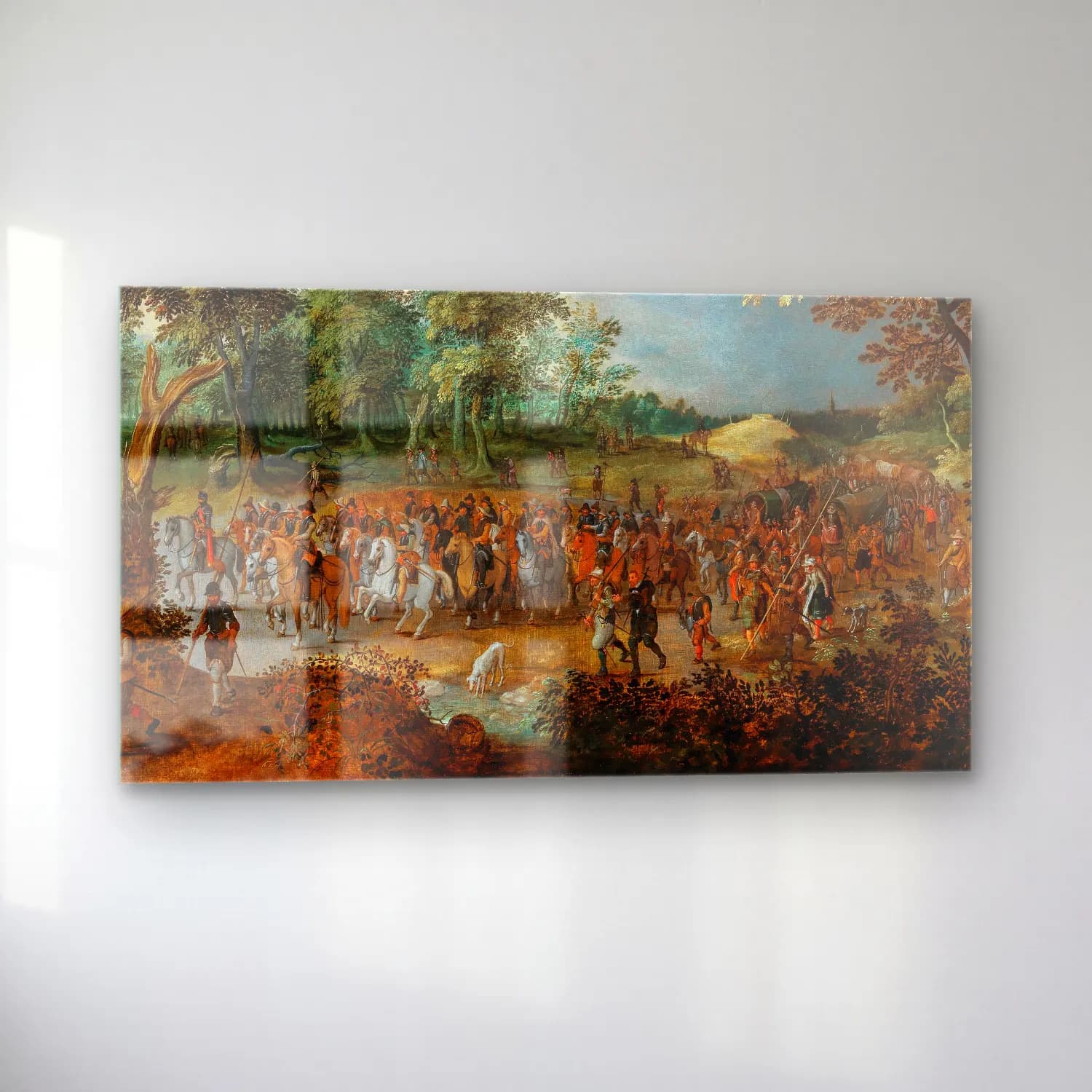 Sebastian Vrancx – A procession of soldiers on horseback at the entrance of a… cam tablo — sol açıdan görünüm