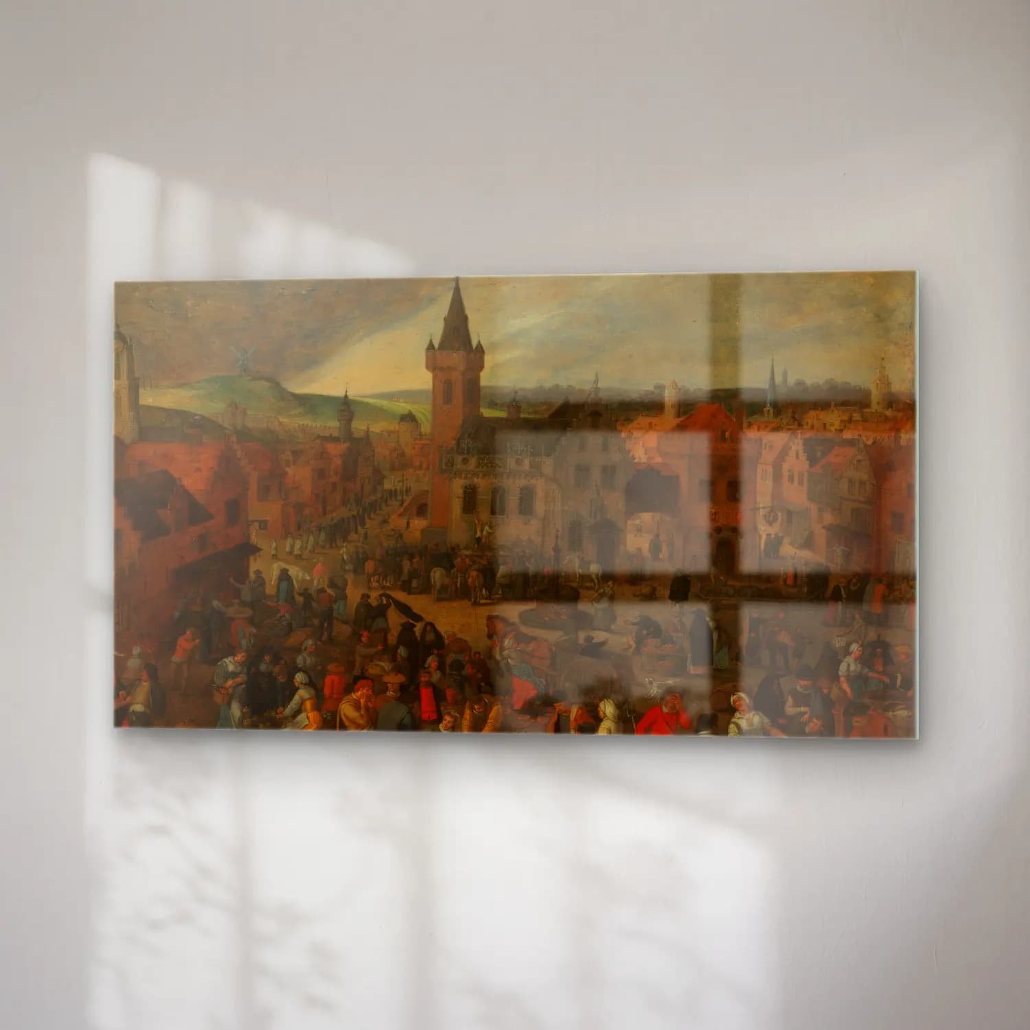 Sebastian Vrancx – Market Day in a Flemish Town cam tablo — sağ açıdan görünüm