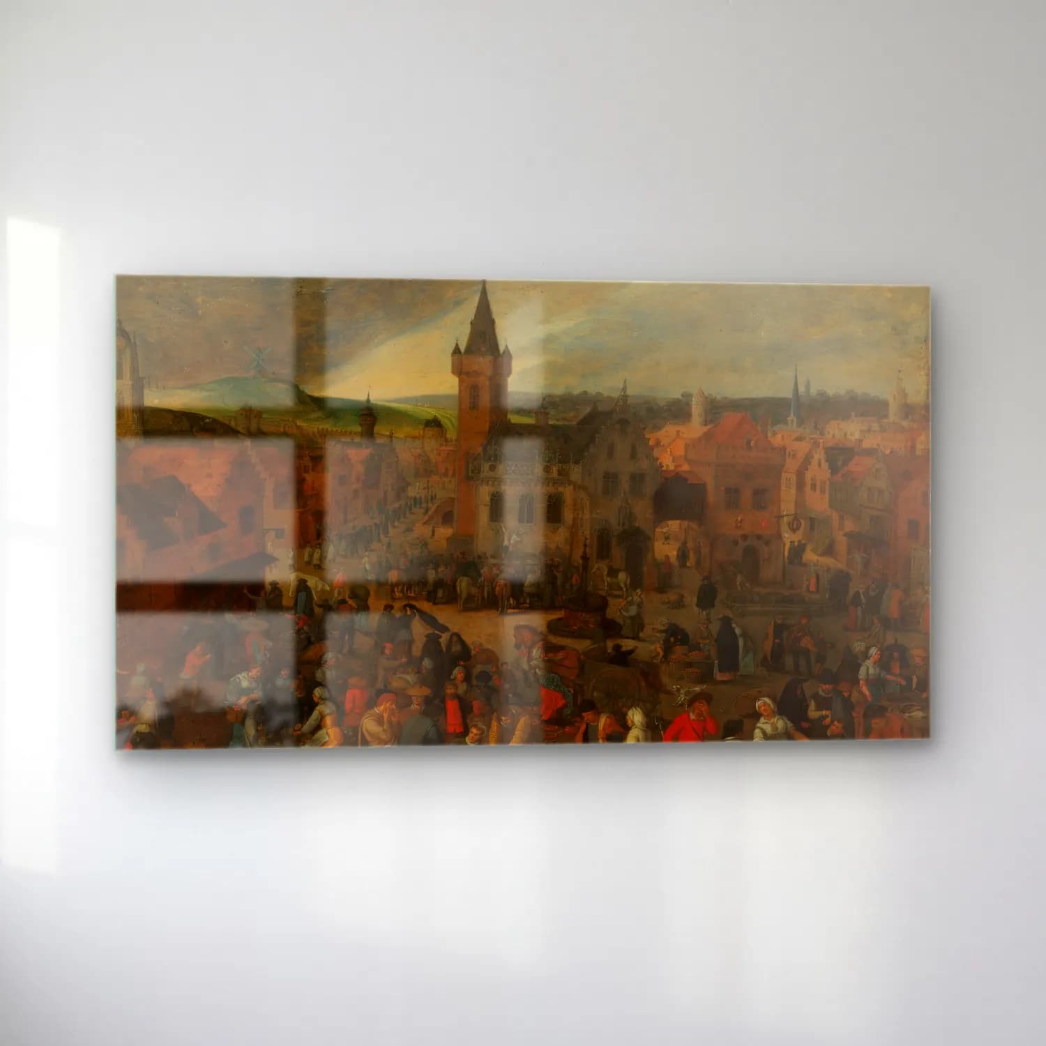 Sebastian Vrancx – Market Day in a Flemish Town cam tablo — sol açıdan görünüm