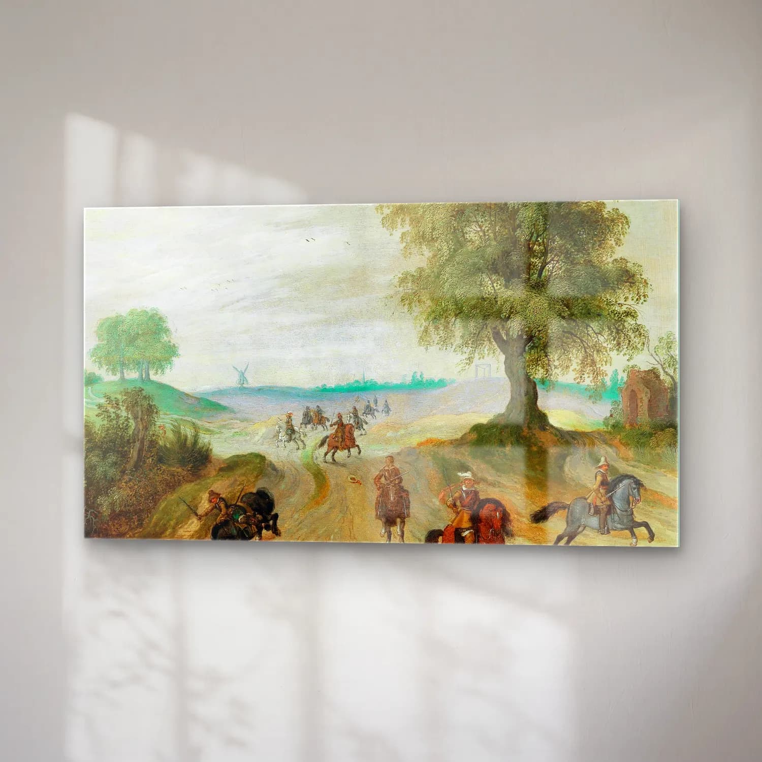 Sebastian Vrancx – Soldiers on horseback in a landscape cam tablo — sağ açıdan görünüm