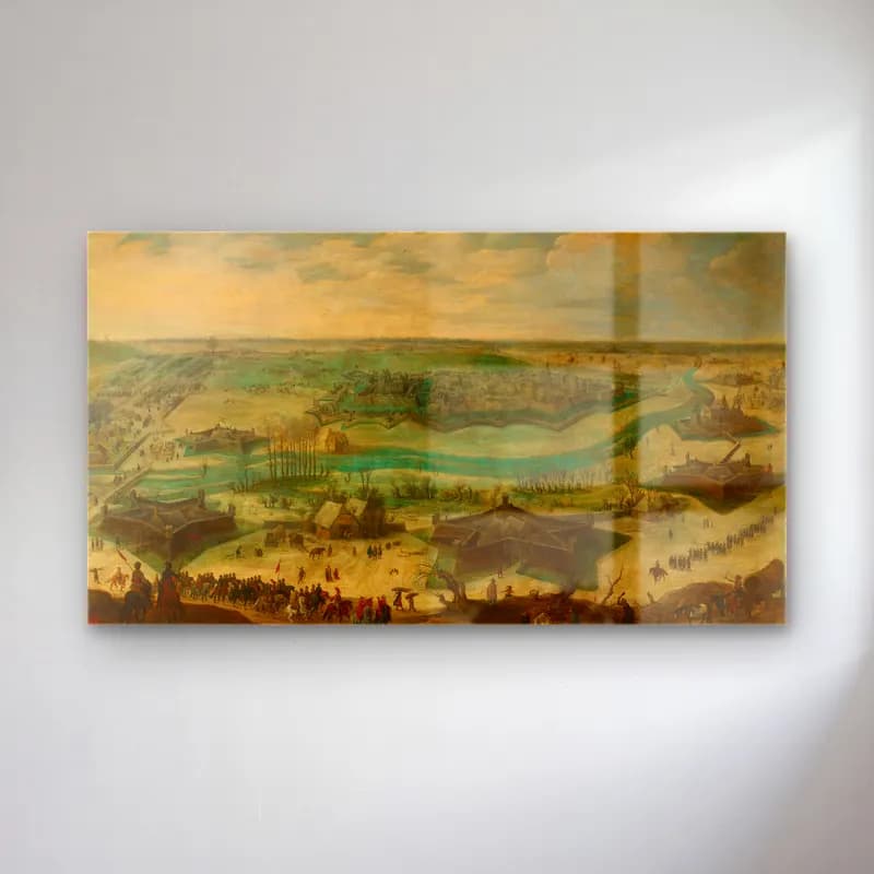 Sebastian Vrancx – The Siege of Jülich cam tablo — Sebastian Vrancx – The Siege of Jülich — yağlı boya savaş sahnesi