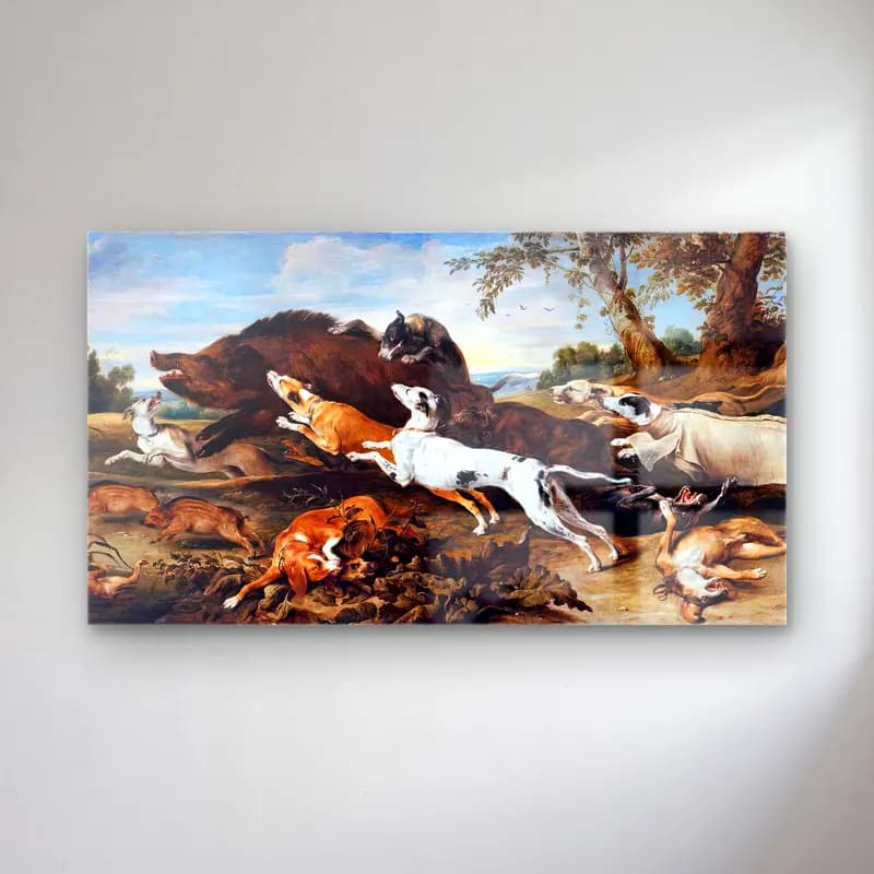 Frans Snyders – Boar Hunt cam tablo — Frans Snyders – Boar Hunt — yağlı boya köpek