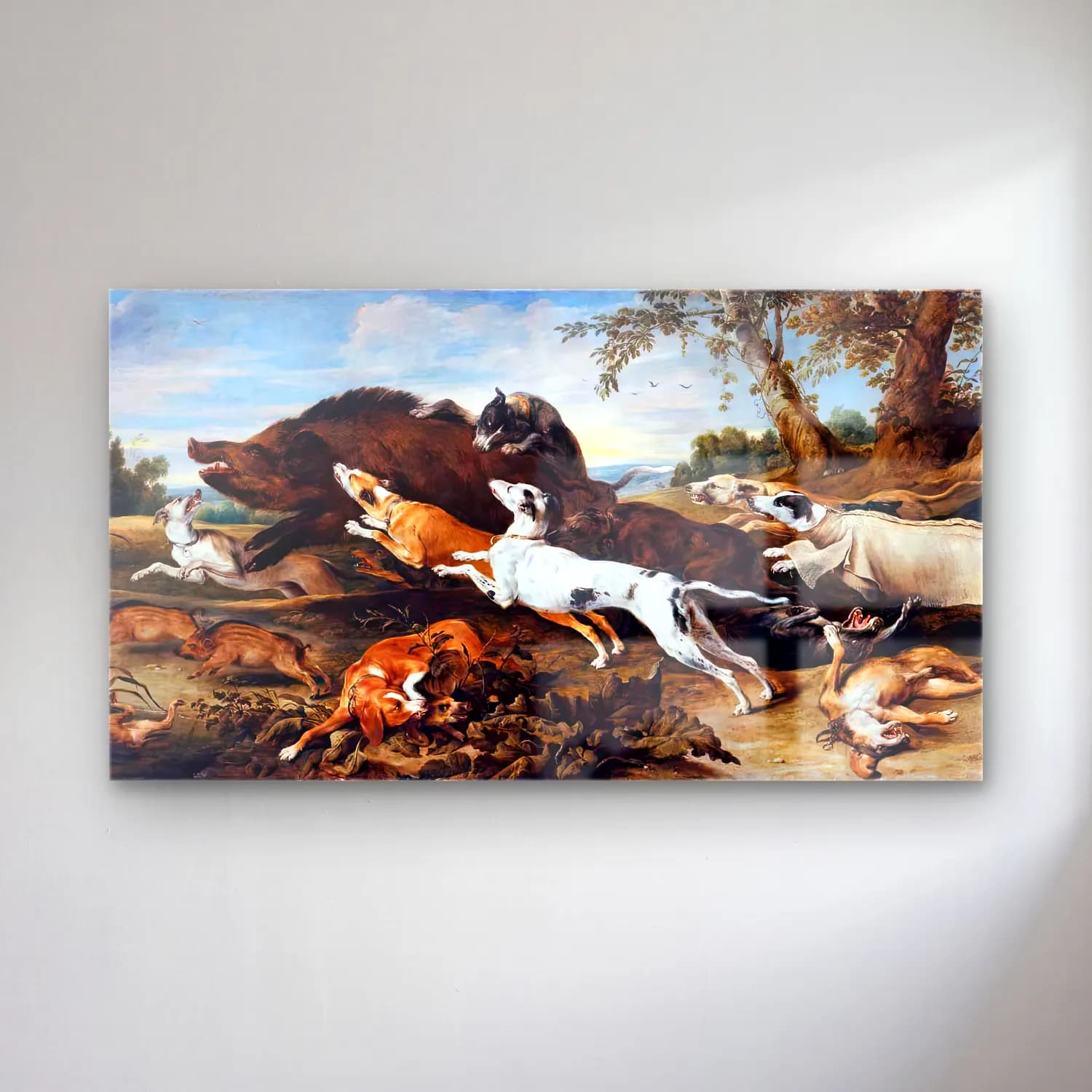 Frans Snyders – Boar Hunt cam tablo — Frans Snyders – Boar Hunt — yağlı boya köpek