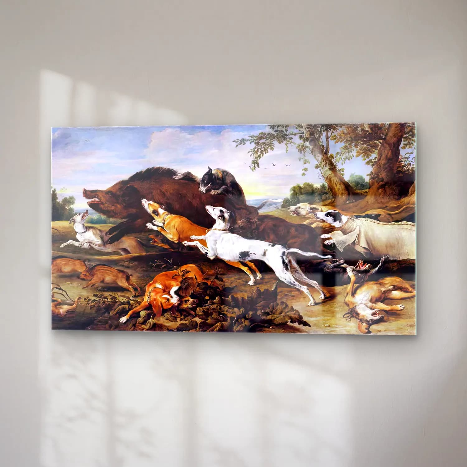 Frans Snyders – Boar Hunt cam tablo — sağ açıdan görünüm