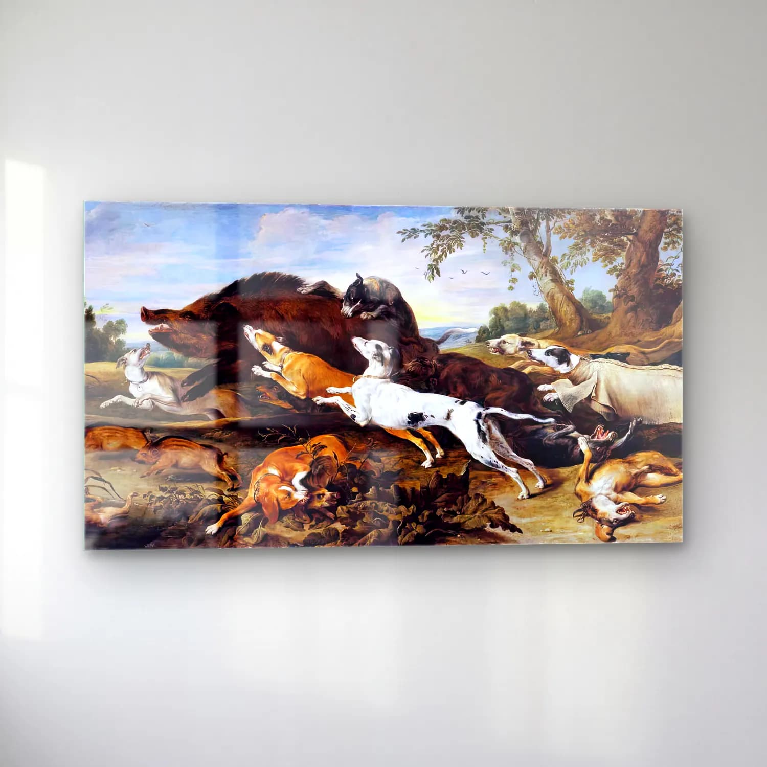 Frans Snyders – Boar Hunt cam tablo — sol açıdan görünüm