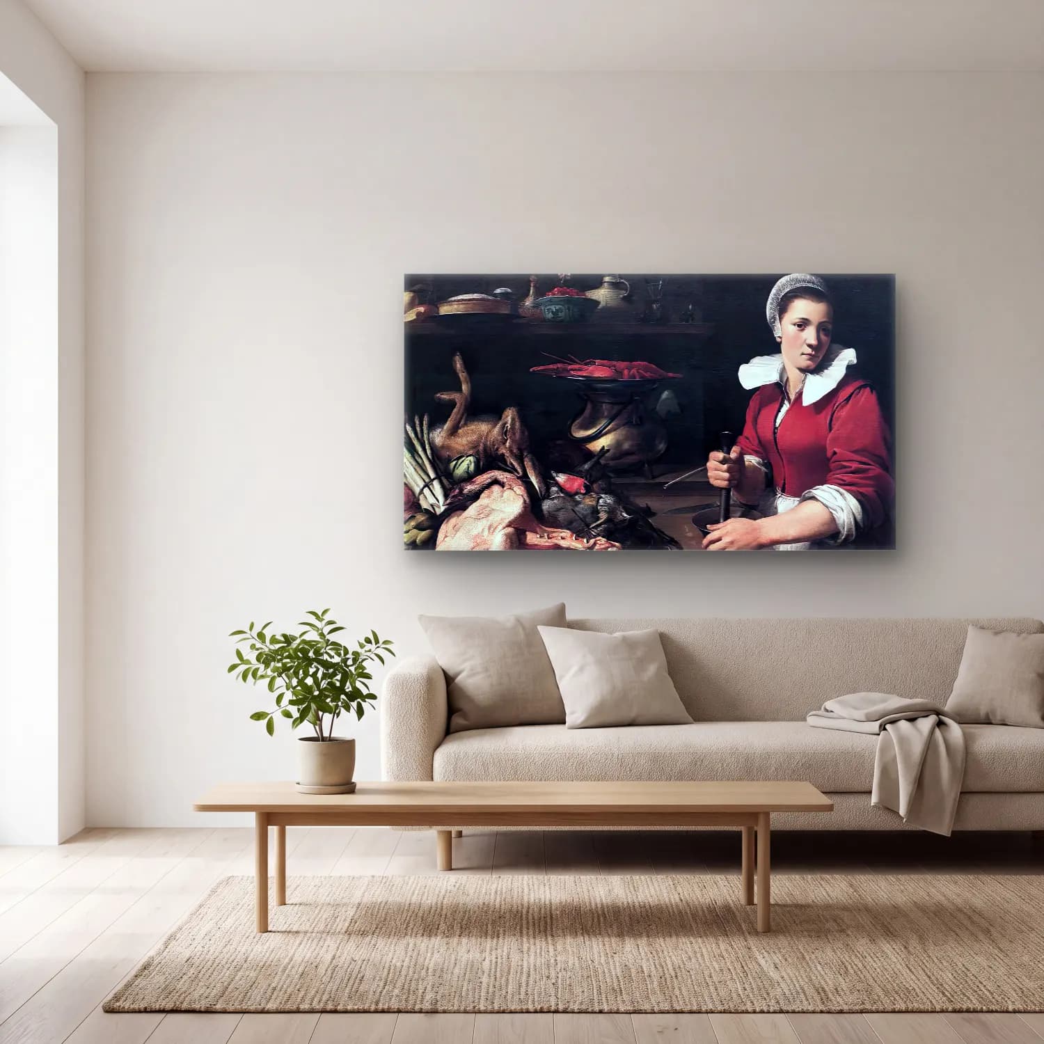 Frans Snyders – Cook with Food cam tablo — açık renk salonda