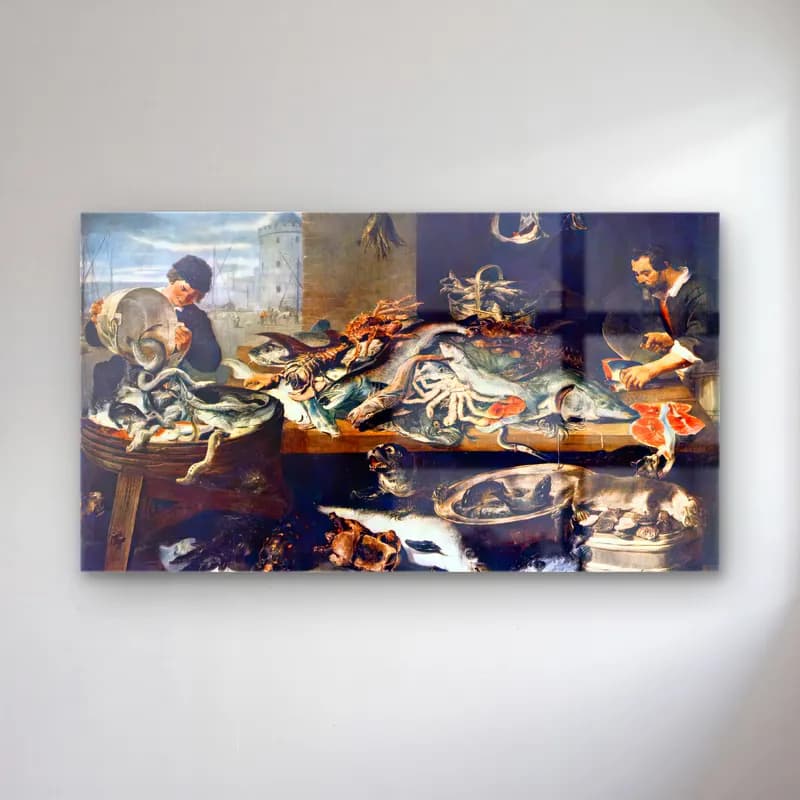 Frans Snyders – Fish Stall cam tablo — Frans Snyders – Fish Stall — modern soyut mitolojik sahne
