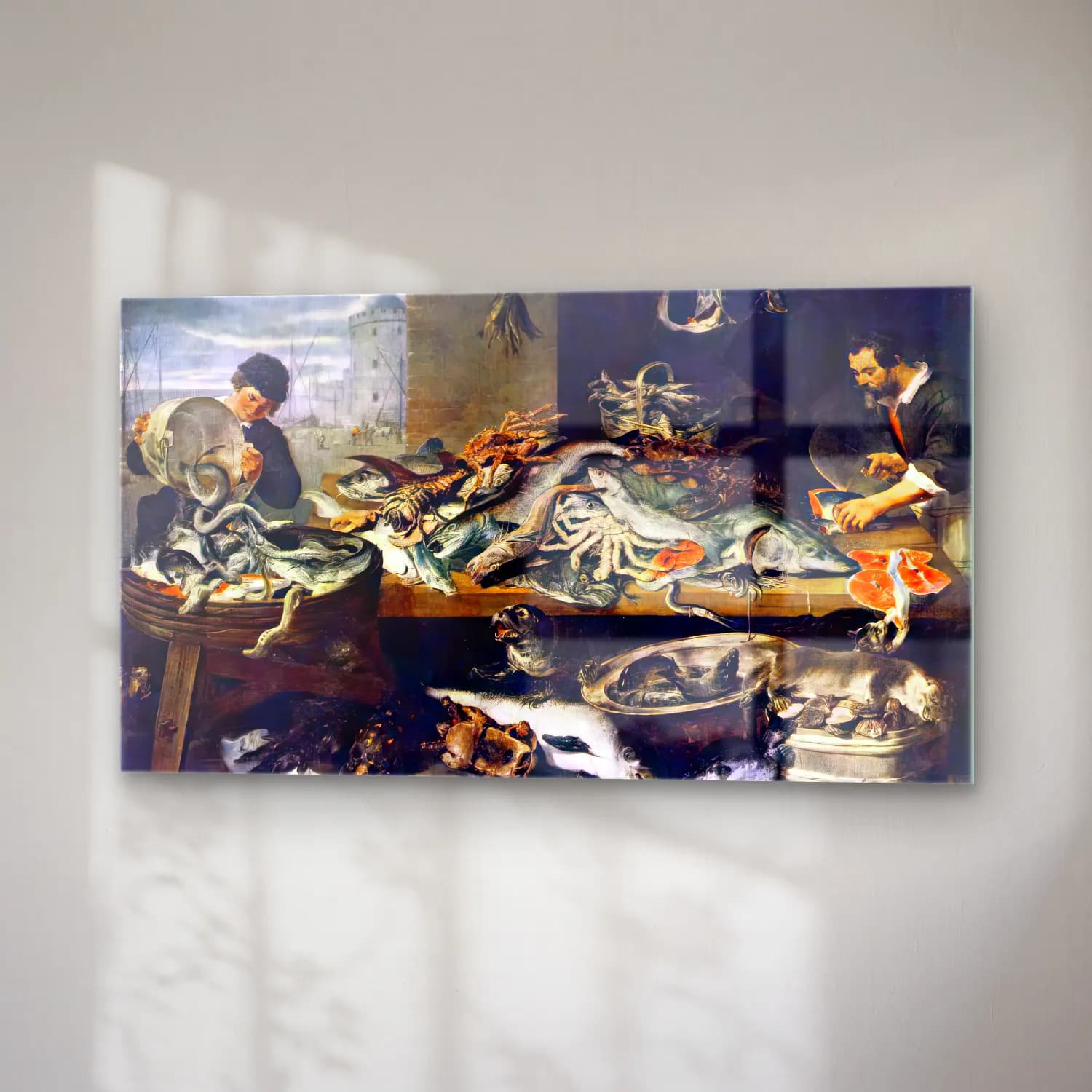 Frans Snyders – Fish Stall cam tablo — sağ açıdan görünüm