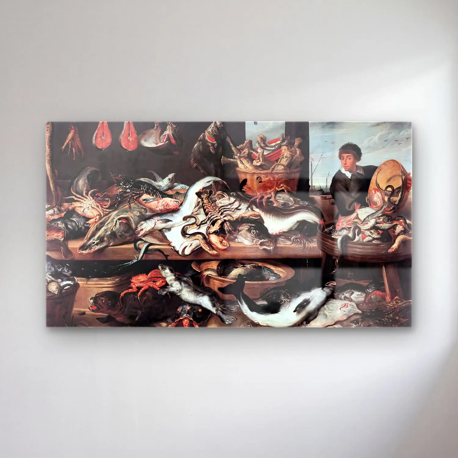 Frans Snyders – Fishmonger s cam tablo — Frans Snyders – Fishmonger s — yağlı boya balık