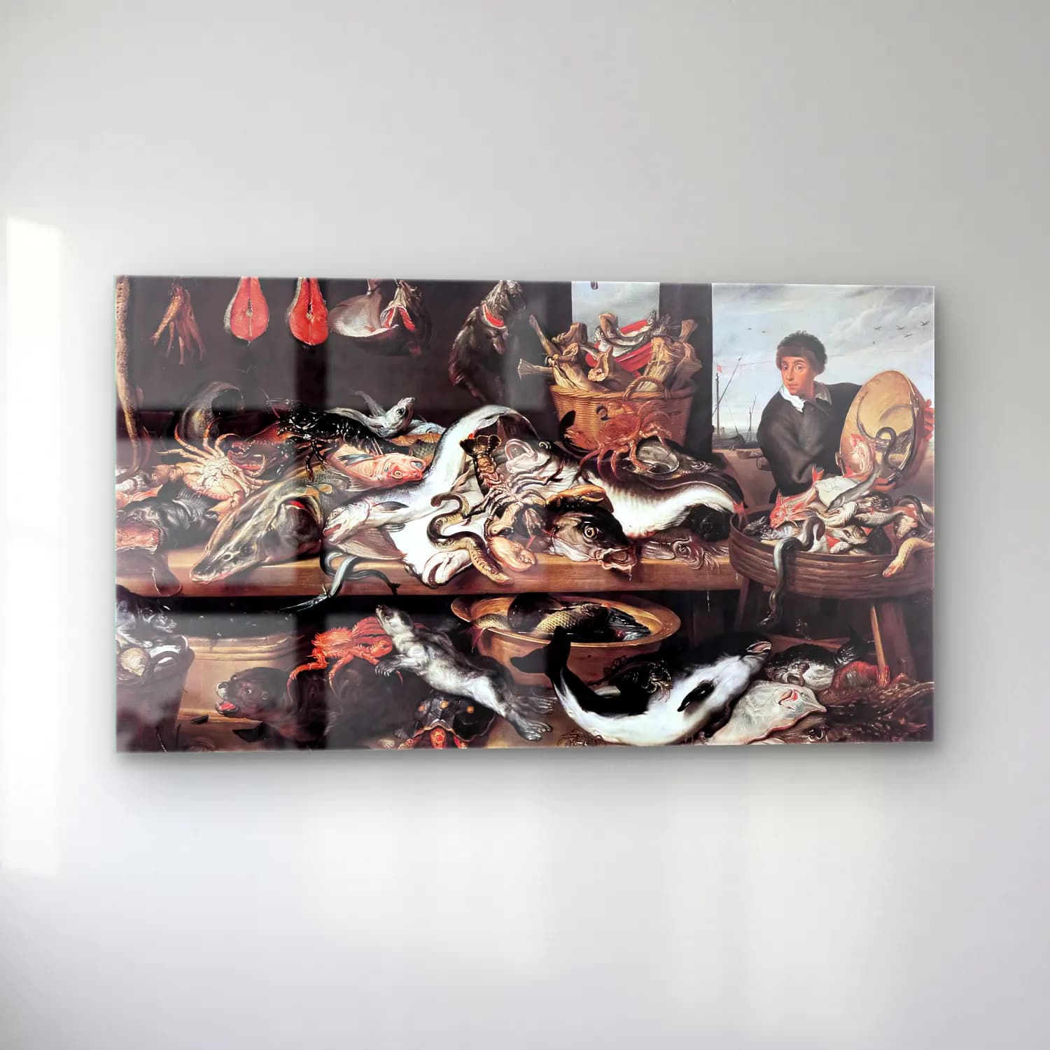 Frans Snyders – Fishmonger s cam tablo — sol açıdan görünüm