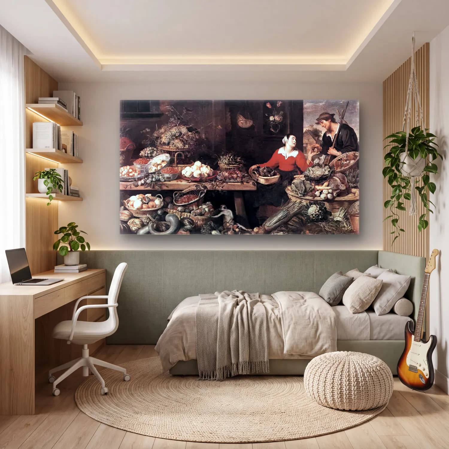 Frans Snyders – Fruit and Vegetable Stall cam tablo — genç odasında