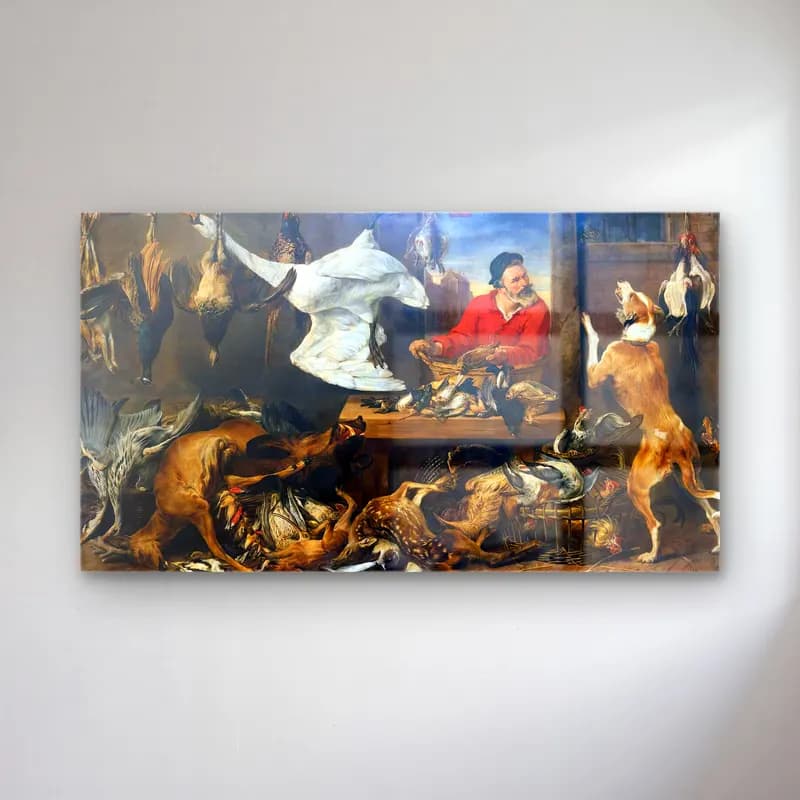 Frans Snyders – Game Stall cam tablo — Frans Snyders – Game Stall — yağlı boya ördekler