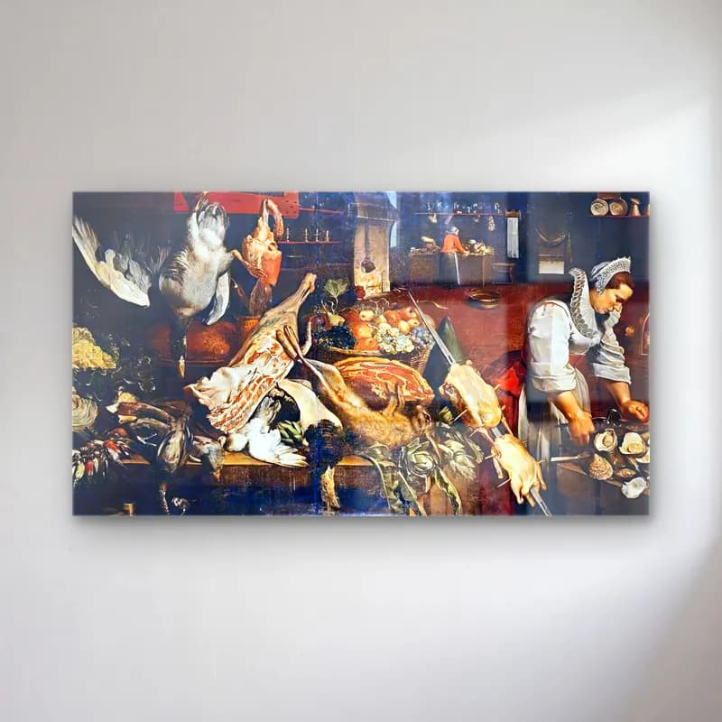 Frans Snyders – Kitchen Still-Life cam tablo — Frans Snyders – Kitchen Still-Life — yağlı boya meyveli natürmort