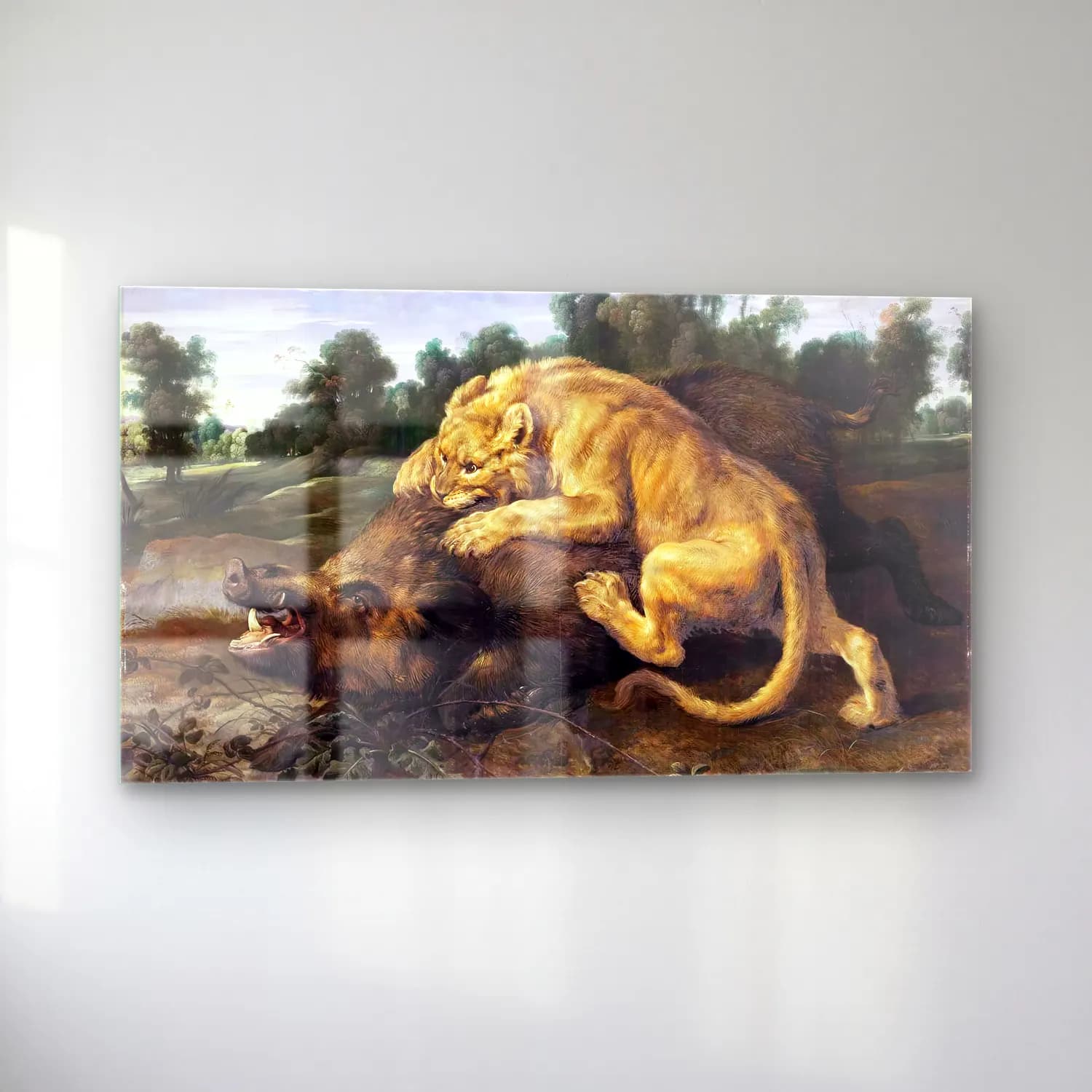 Frans Snyders – Lioness Attacking a Boar cam tablo — sol açıdan görünüm