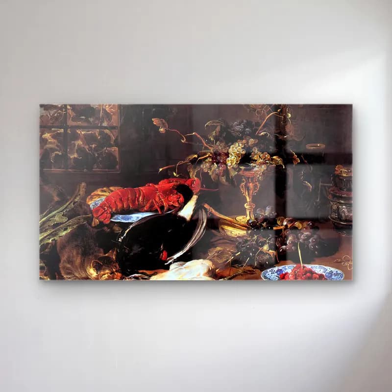 Frans Snyders – Still-Life with Crab, Poultry, and Fruit cam tablo — Frans Snyders – Still-Life with Crab, Poultry, and Fruit — yağlı boya yengeç