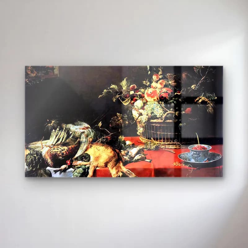 Frans Snyders – Still-Life with Fruit Basket and Game cam tablo — Frans Snyders – Still-Life with Fruit Basket and Game — yağlı boya meyveli natürmort