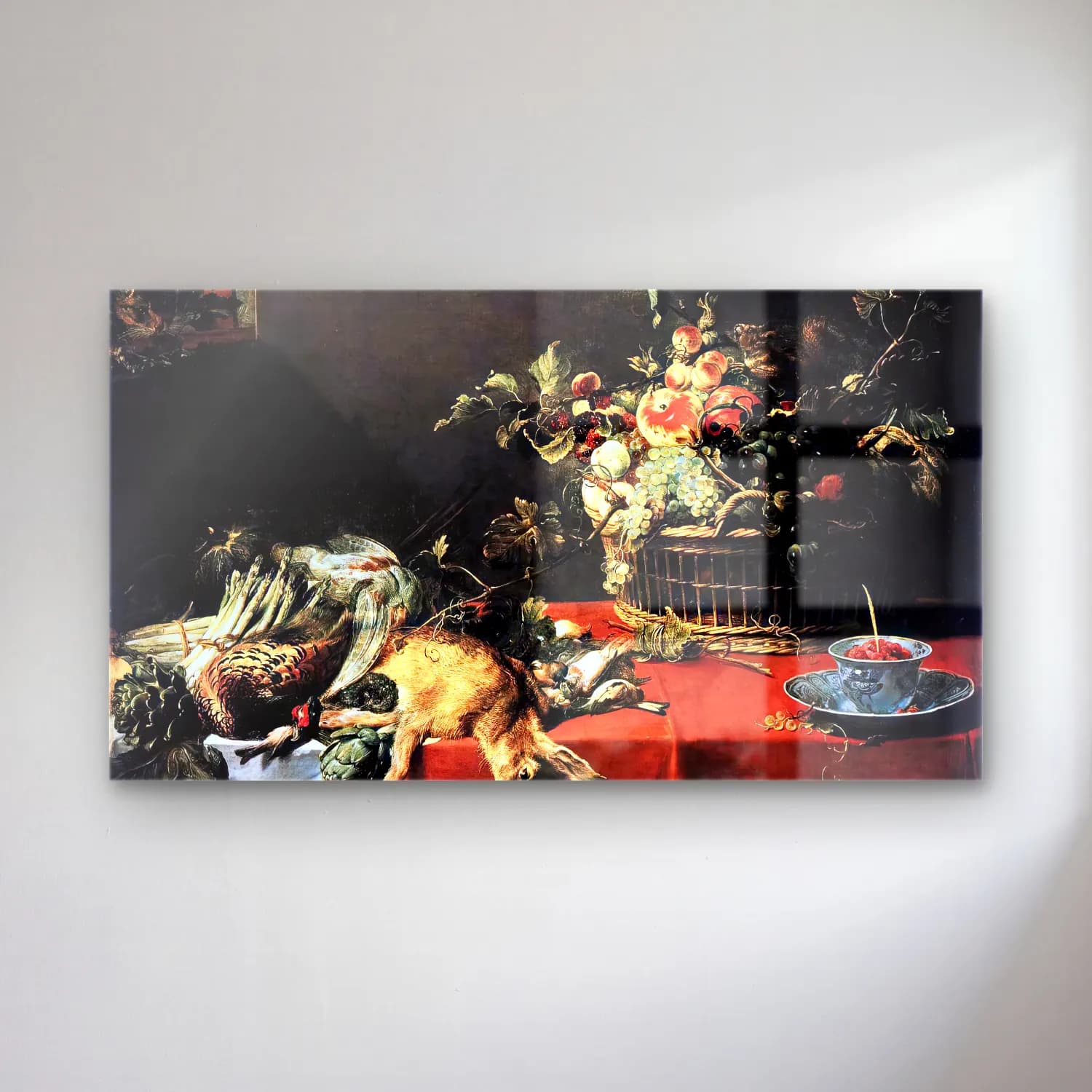 Frans Snyders – Still-Life with Fruit Basket and Game cam tablo — Frans Snyders – Still-Life with Fruit Basket and Game — yağlı boya meyveli natürmort