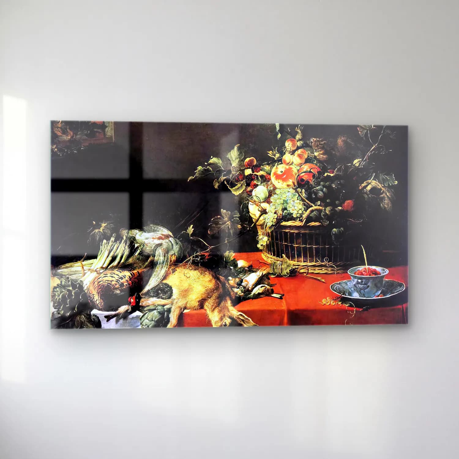 Frans Snyders – Still-Life with Fruit Basket and Game cam tablo — sol açıdan görünüm