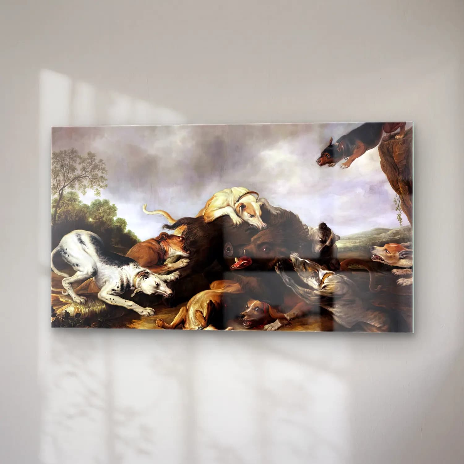 Frans Snyders – The Boar Hunt cam tablo — sağ açıdan görünüm