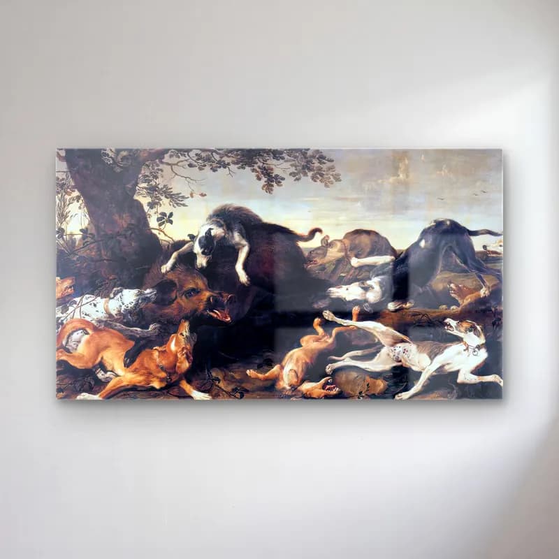 Frans Snyders – Wild Boar Hunt cam tablo — Frans Snyders – Wild Boar Hunt — yağlı boya köpek