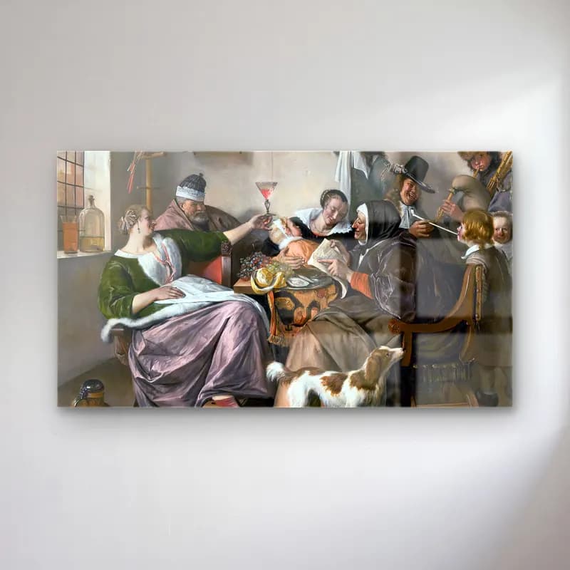 Jan Steen – As the Old Sing, So Pipe the Young cam tablo — Jan Steen – As the Old Sing, So Pipe the Young — yağlı boya dini sahne