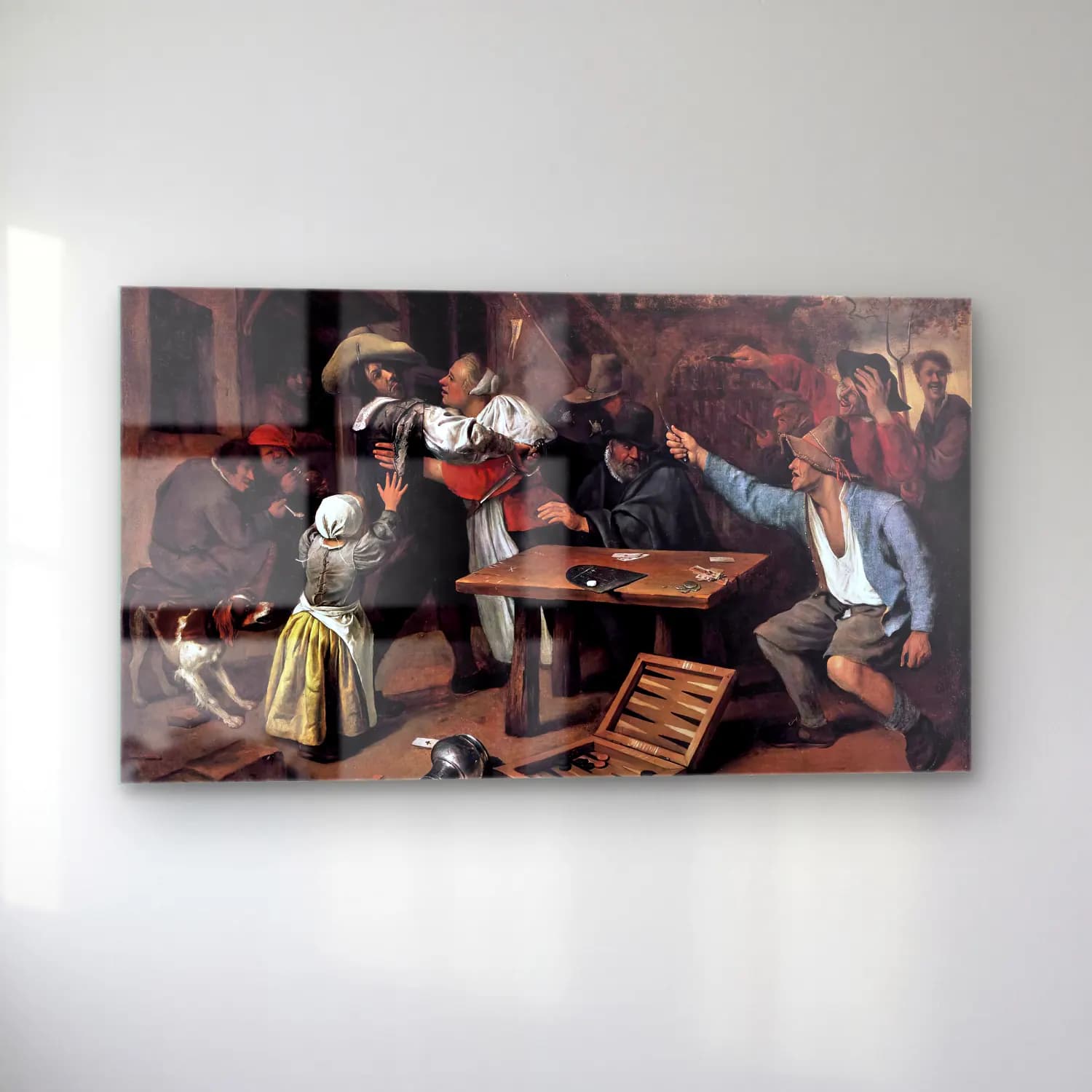 Jan Steen – Argument over a Card Game cam tablo — sol açıdan görünüm