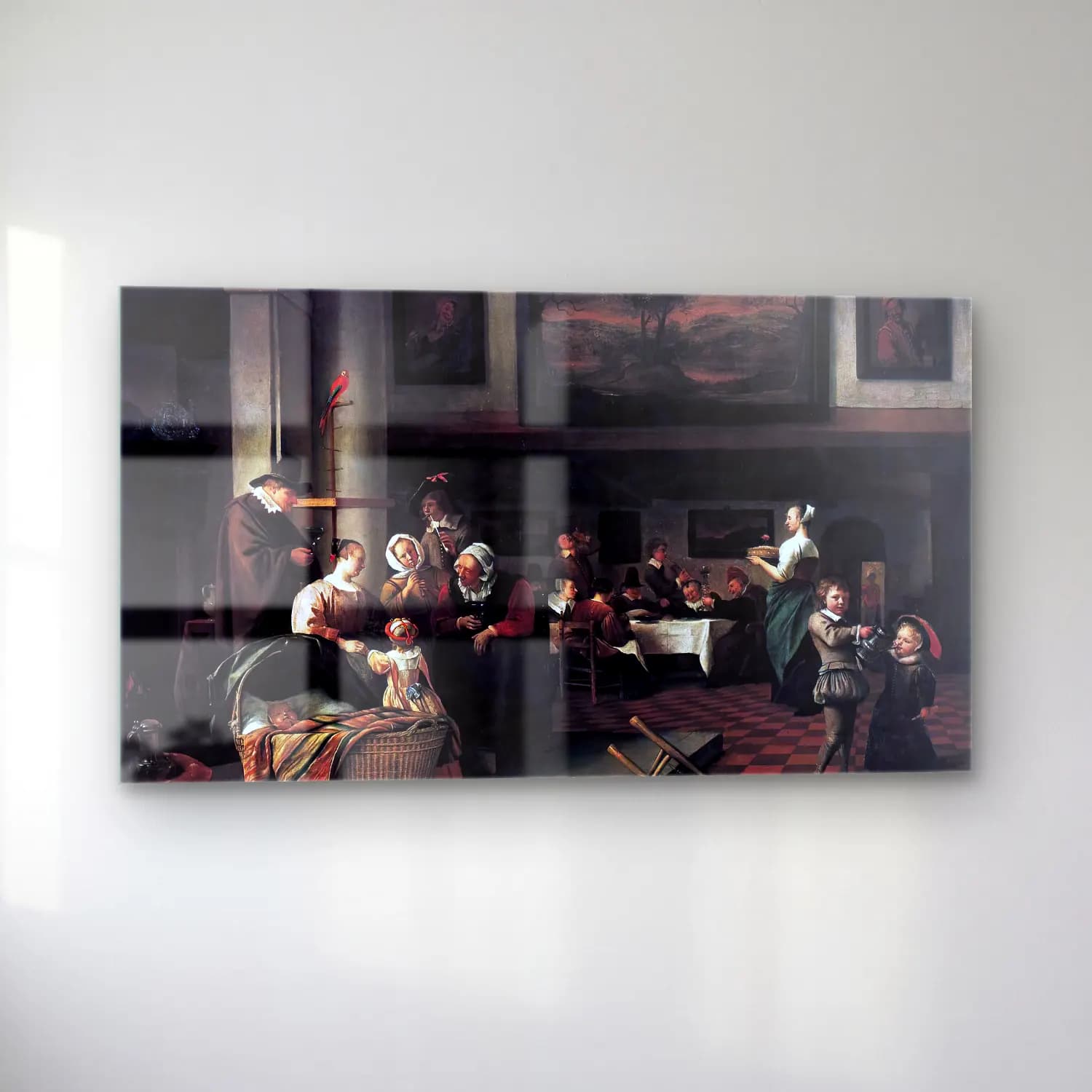 Jan Steen – Baptism ( So de oude songen, so pypen de jongen ) cam tablo — sol açıdan görünüm