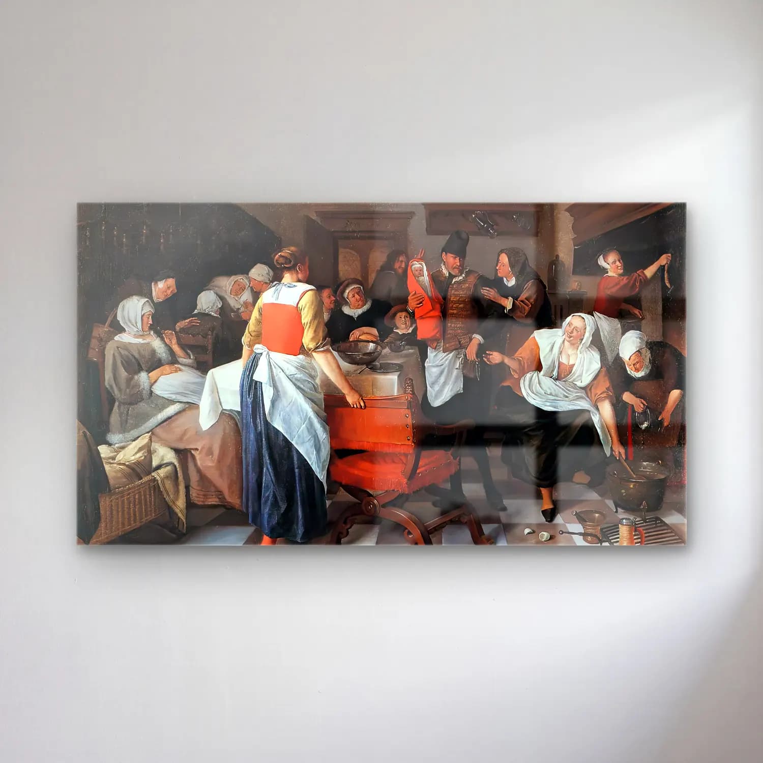 Jan Steen – Celebrating the Birth cam tablo — Jan Steen – Celebrating the Birth — yağlı boya savaş sahnesi