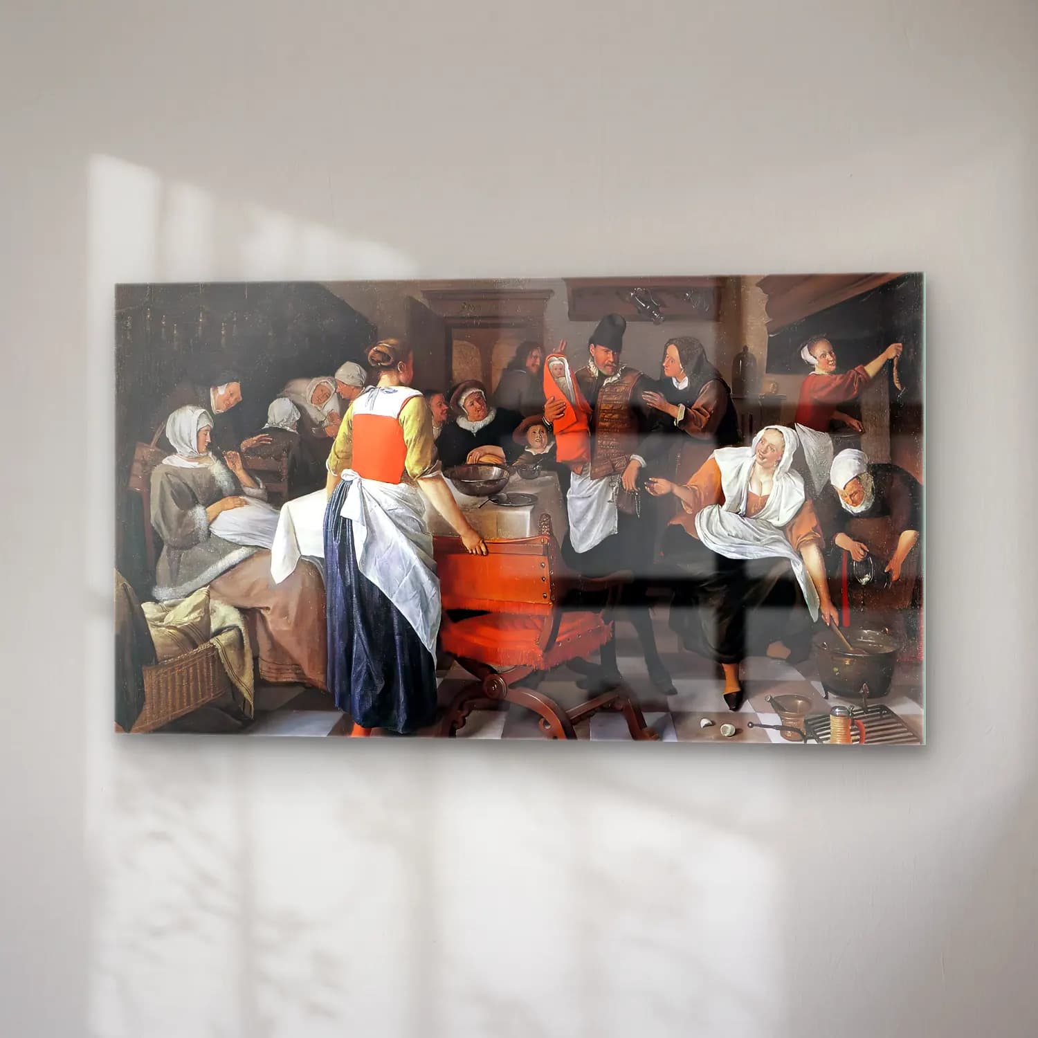 Jan Steen – Celebrating the Birth cam tablo — sağ açıdan görünüm