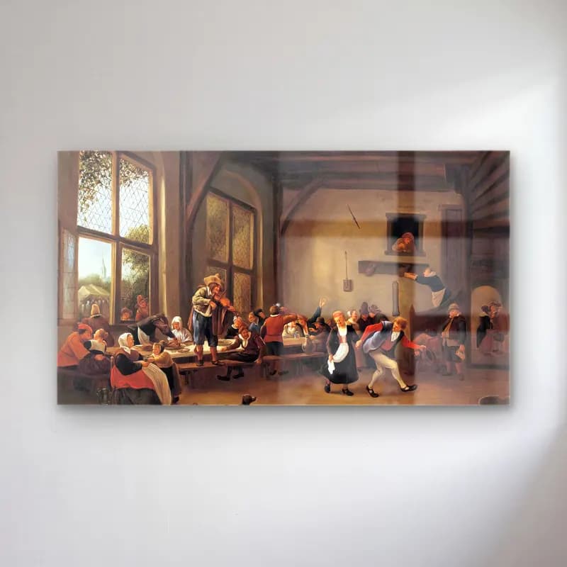 Jan Steen – Country Wedding cam tablo — Jan Steen – Country Wedding — yağlı boya dansçılar