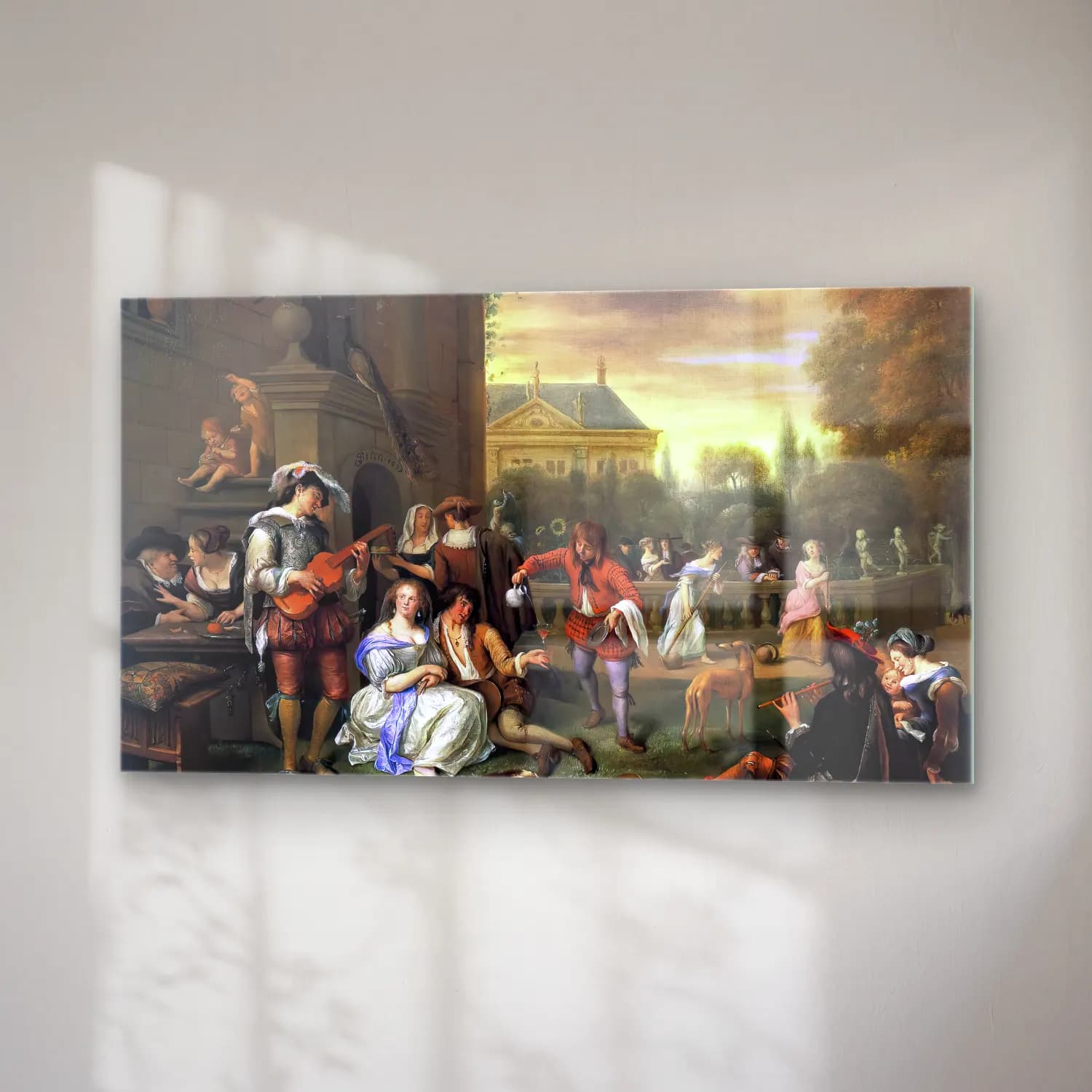 Jan Steen – Garden Party cam tablo — sağ açıdan görünüm