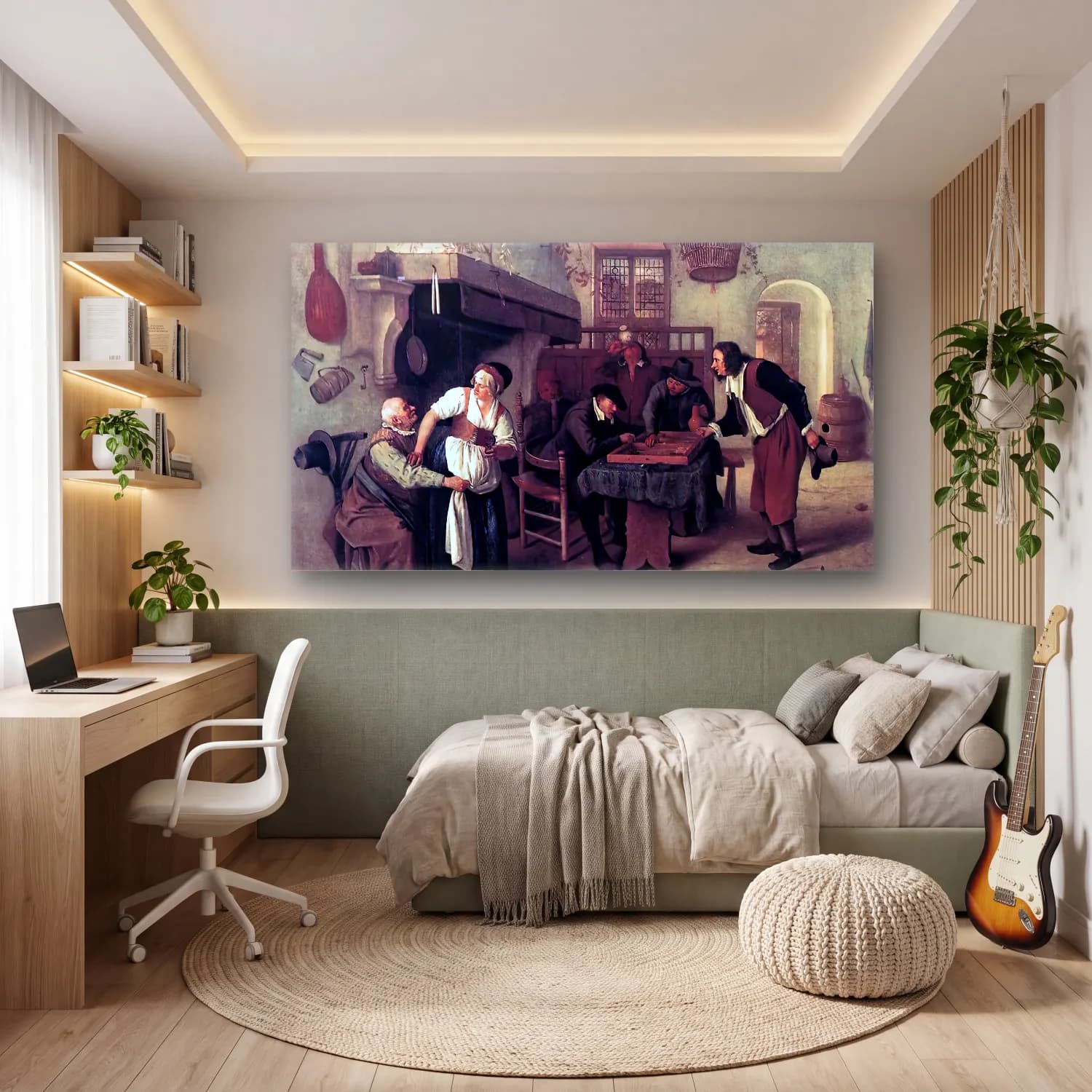Jan Steen – In the Tavern cam tablo — genç odasında