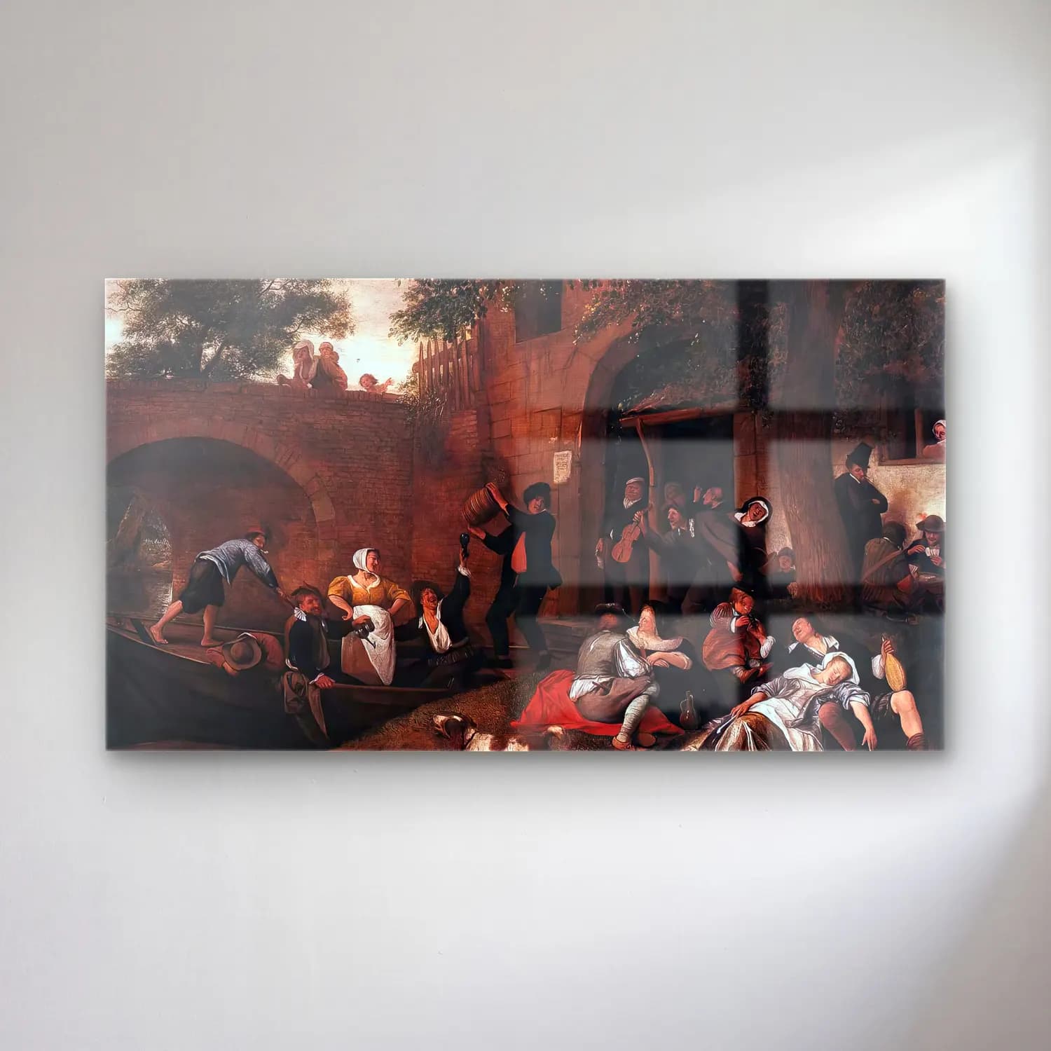 Jan Steen – Leaving the Tavern cam tablo — Jan Steen – Leaving the Tavern — yağlı boya savaş sahnesi
