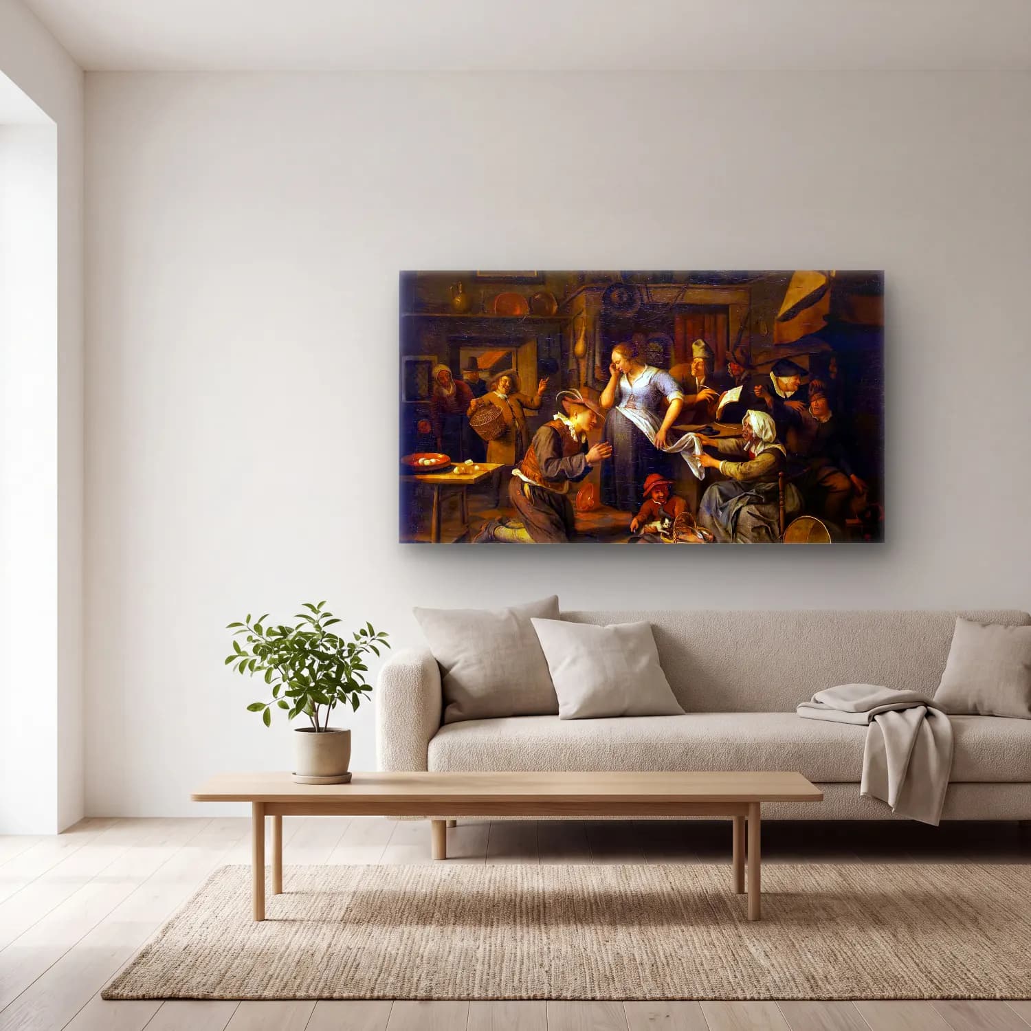Jan Steen – Marriage Contract cam tablo — açık renk salonda