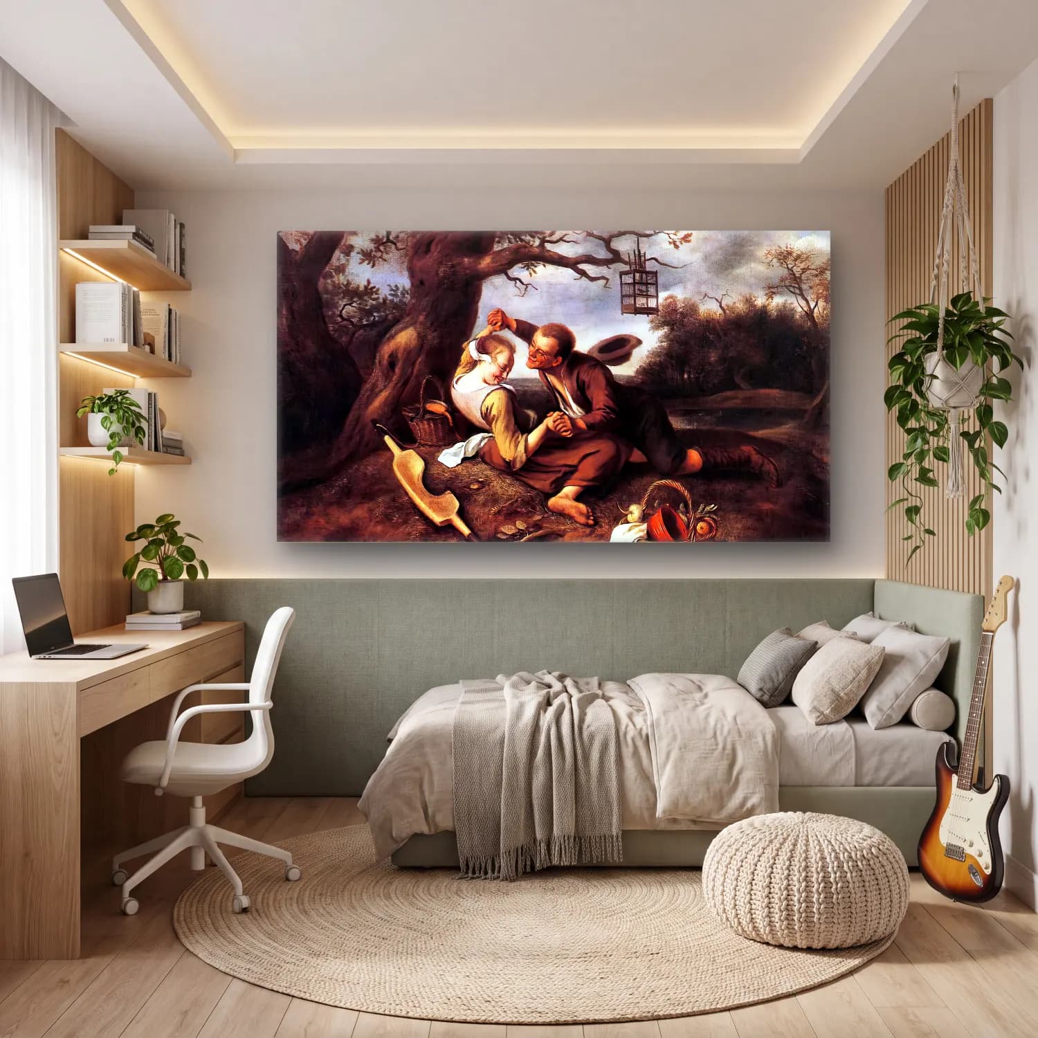 Jan Steen – Merry Couple cam tablo — genç odasında