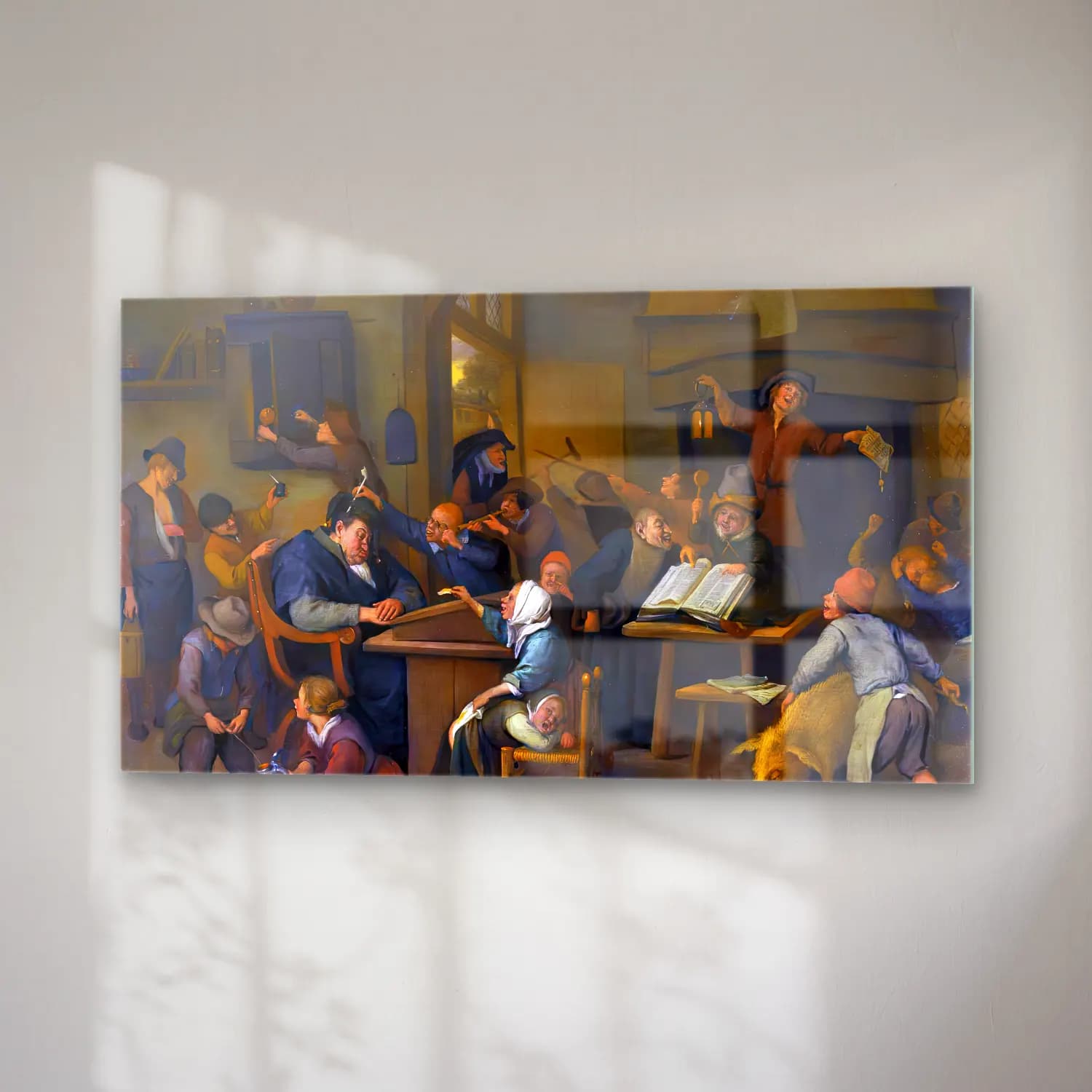 Jan Steen – Riotous Schoolroom with a Snoozing Schoolmaster cam tablo — sağ açıdan görünüm