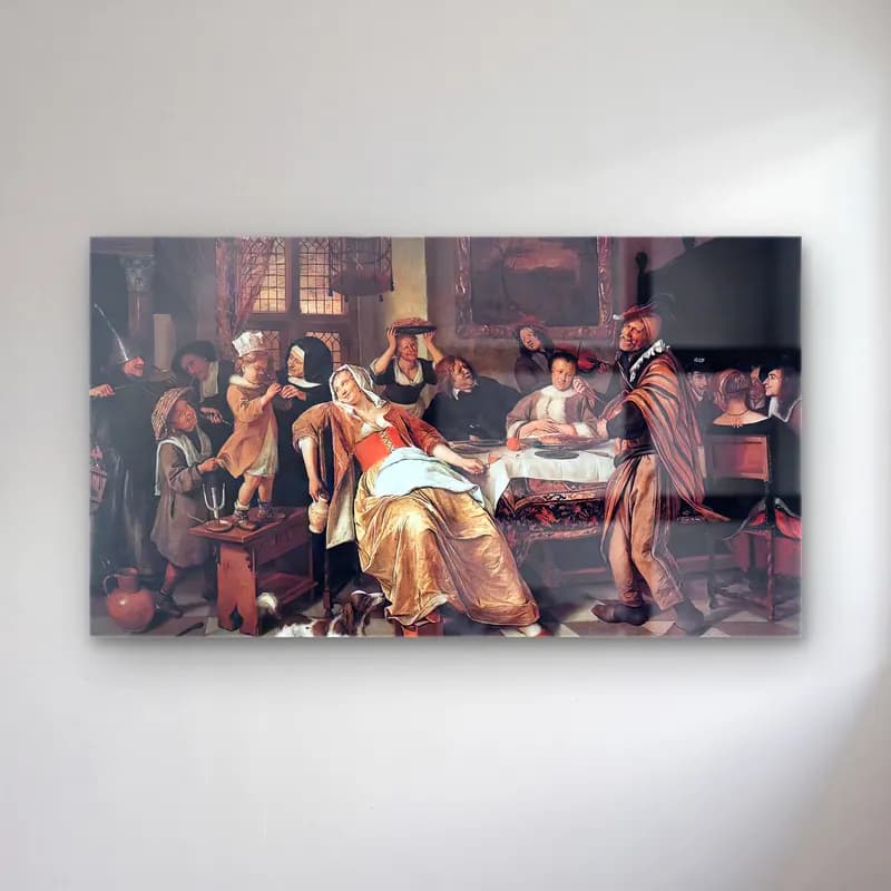Jan Steen – The Bean Feast cam tablo — Jan Steen – The Bean Feast — yağlı boya dini sahne