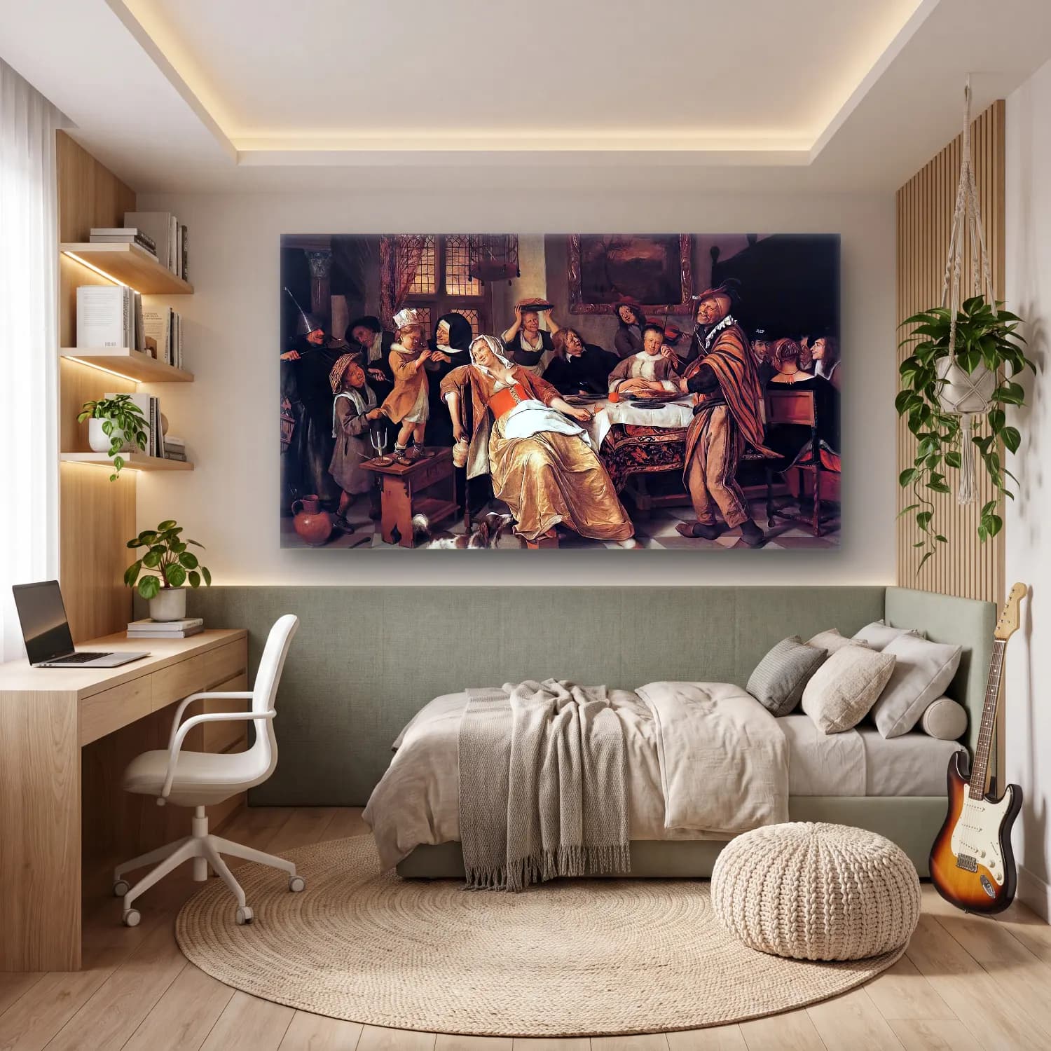 Jan Steen – The Bean Feast cam tablo — genç odasında