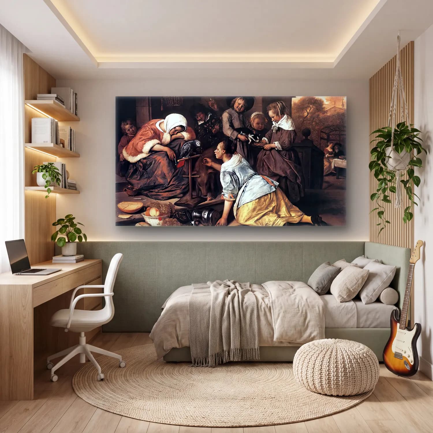 Jan Steen – The Effects of Intemperance cam tablo — genç odasında