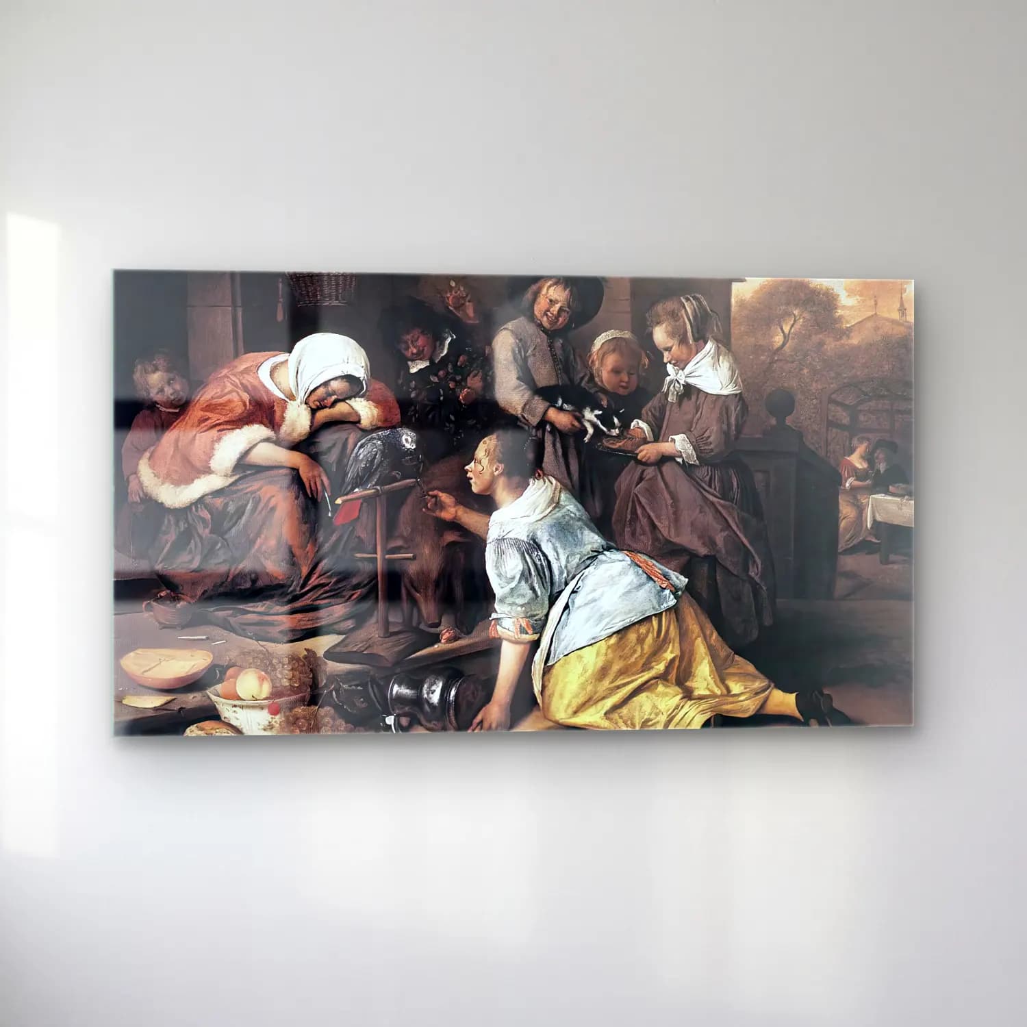 Jan Steen – The Effects of Intemperance cam tablo — sol açıdan görünüm
