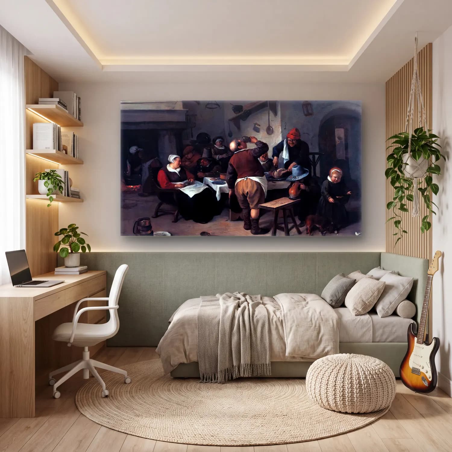 Jan Steen – The Fat Kitchen cam tablo — genç odasında