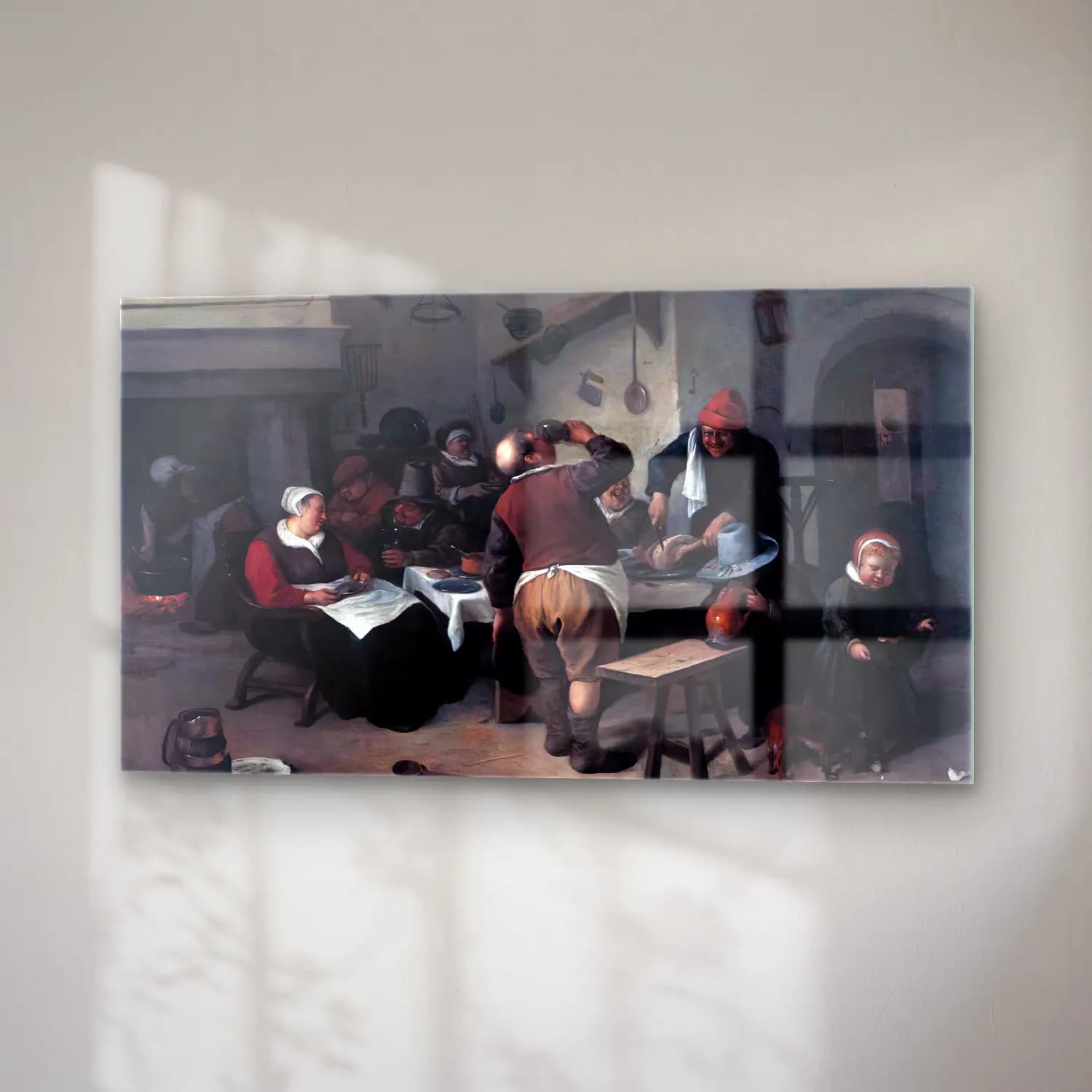Jan Steen – The Fat Kitchen cam tablo — sağ açıdan görünüm