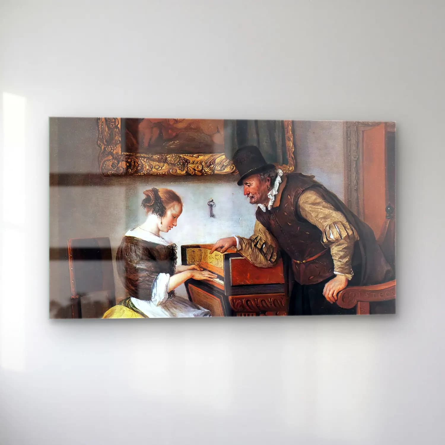 Jan Steen – The Harpsichord Lesson cam tablo — sol açıdan görünüm