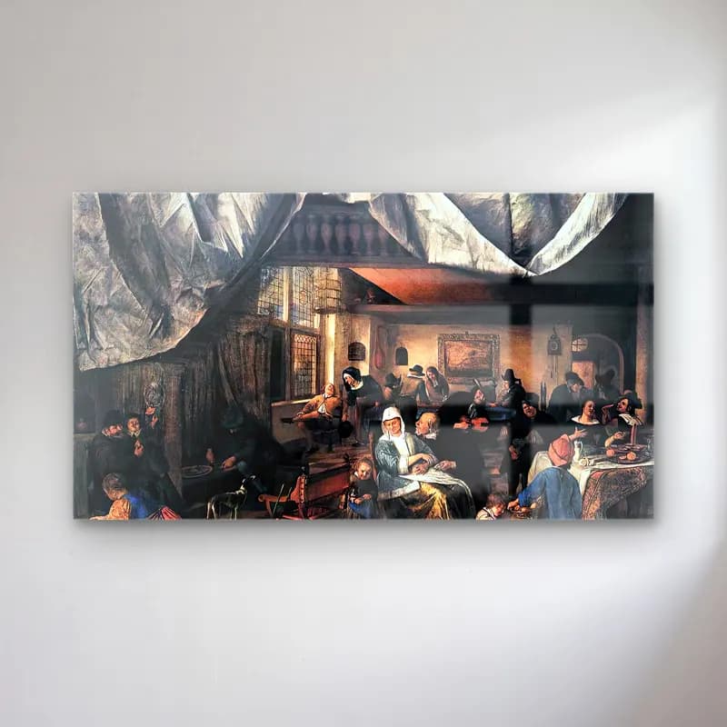 Jan Steen – The Life of Man cam tablo — Jan Steen – The Life of Man — vintage dini sahne