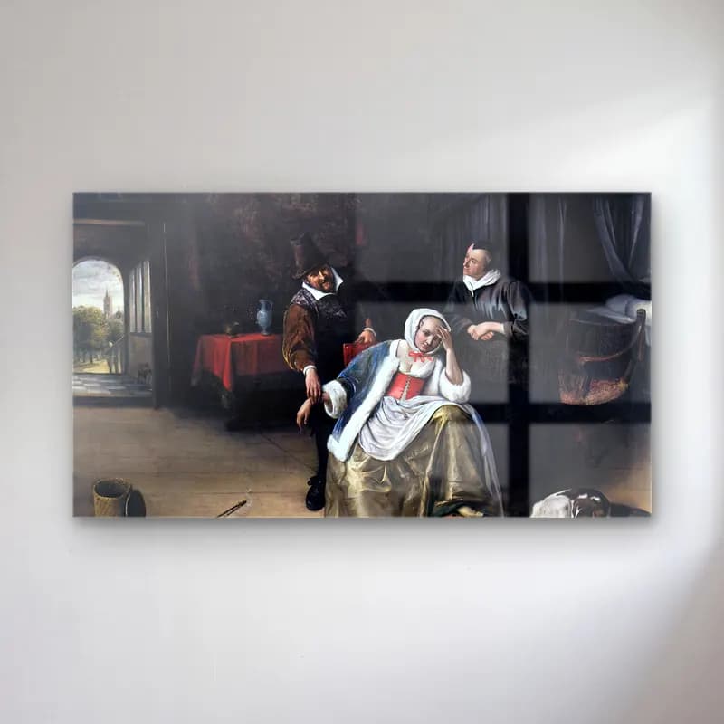 Jan Steen – The Lovesick Maiden cam tablo — Jan Steen – The Lovesick Maiden — yağlı boya kadın portresi