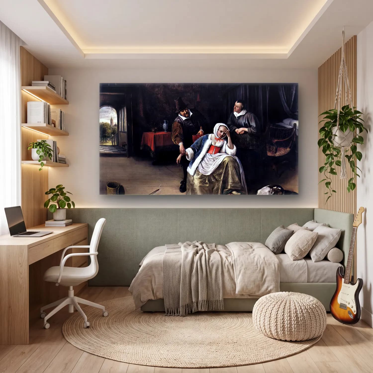 Jan Steen – The Lovesick Maiden cam tablo — genç odasında