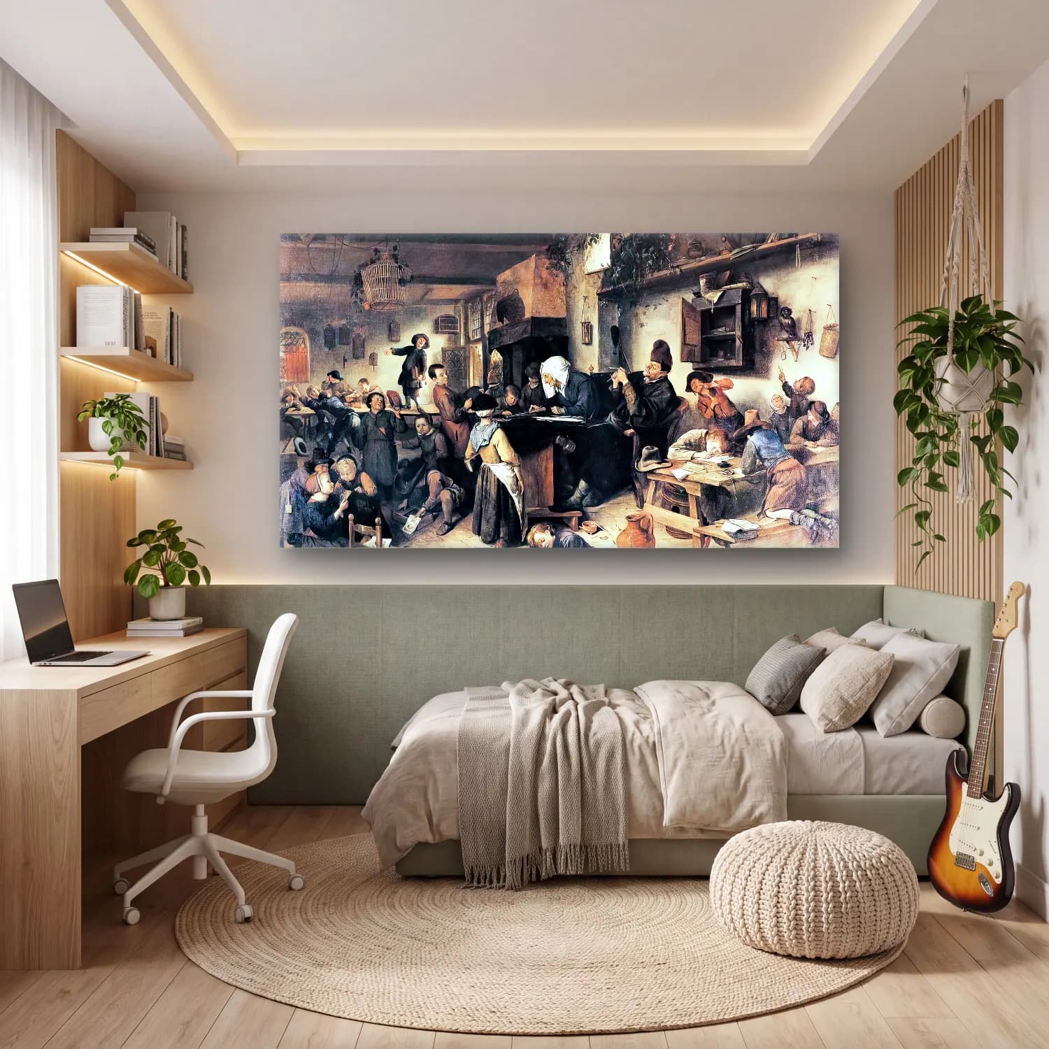 Jan Steen – The Village School cam tablo — genç odasında